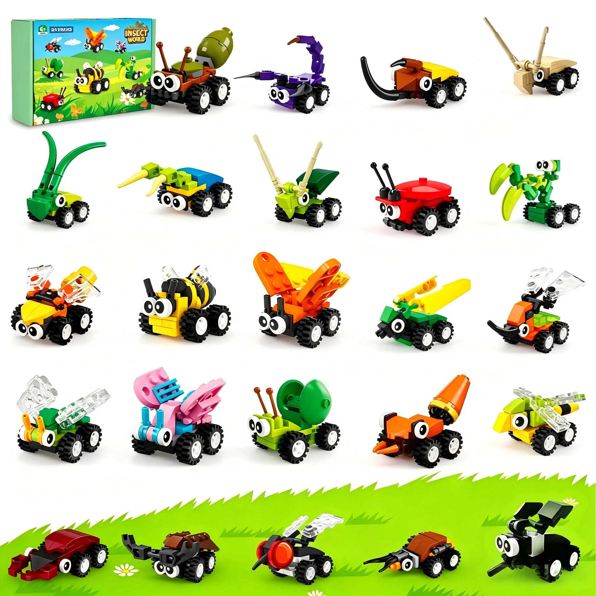 Automotive insects Animal Species Building Blocks Insect Animal Figures Toy with Bee Unicorn Fairy Mantis Bricks Holiday Gift
Automotive insects Animal Species Building Blocks Insect Animal Figures Toy with Bee Unicorn Fairy Mantis Bricks Holiday Gift