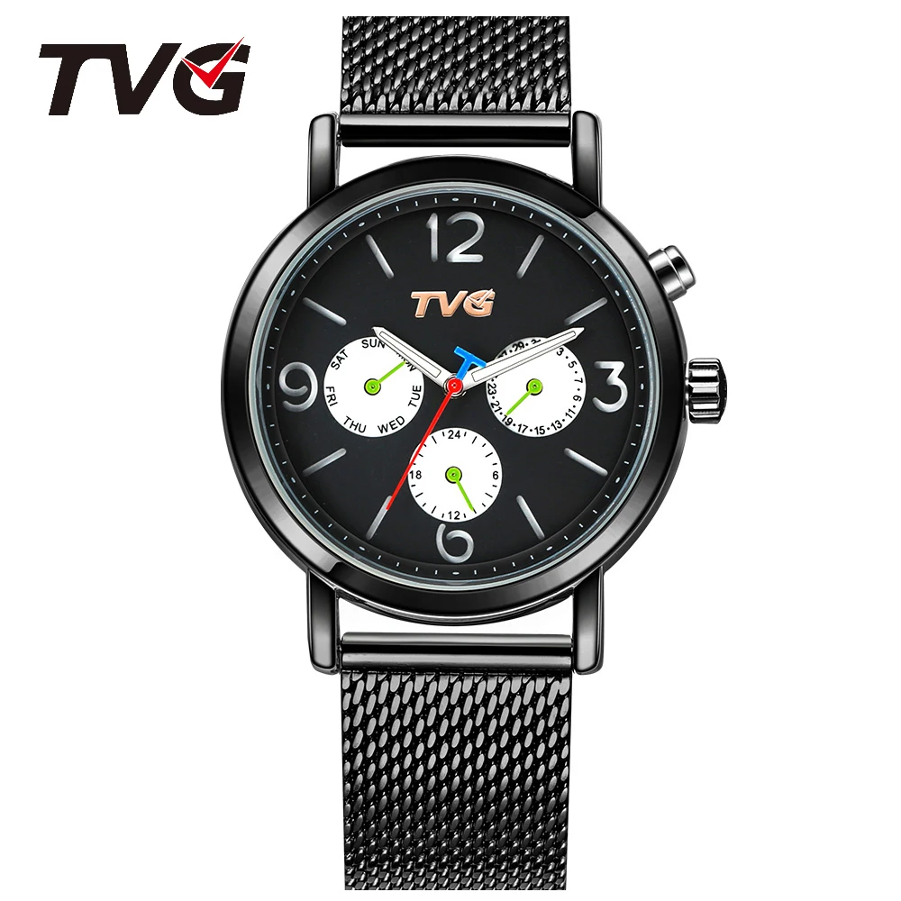 TVG Fashion Simple Man Wrist Watch Top Brand Luxury Black Quartz Waterproof Stainless Steel Sports Clock Business Gift Student
TVG Fashion Simple Man Wrist Watch Top Brand Luxury Black Quartz Waterproof Stainless Steel Sports Clock Business Gift Student