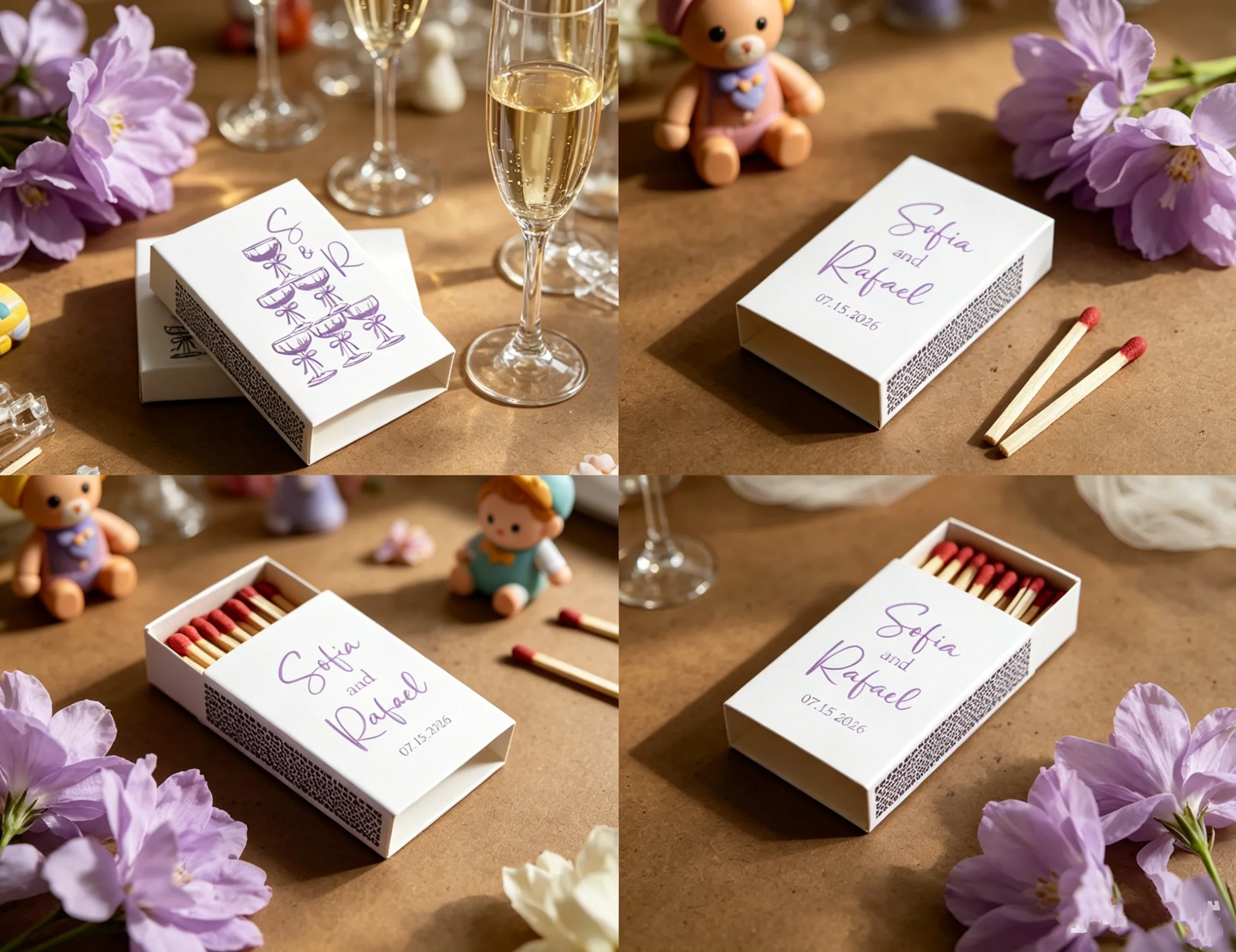 Personalized Champagne Tower with Bow Design Match Boxes - Custom Logo/Names Bulk Matchboxes for Wedding Favors, Bachelorette
Personalized Champagne Tower with Bow Design Match Boxes - Custom Logo/Names Bulk Matchboxes for Wedding Favors, Bachelorette