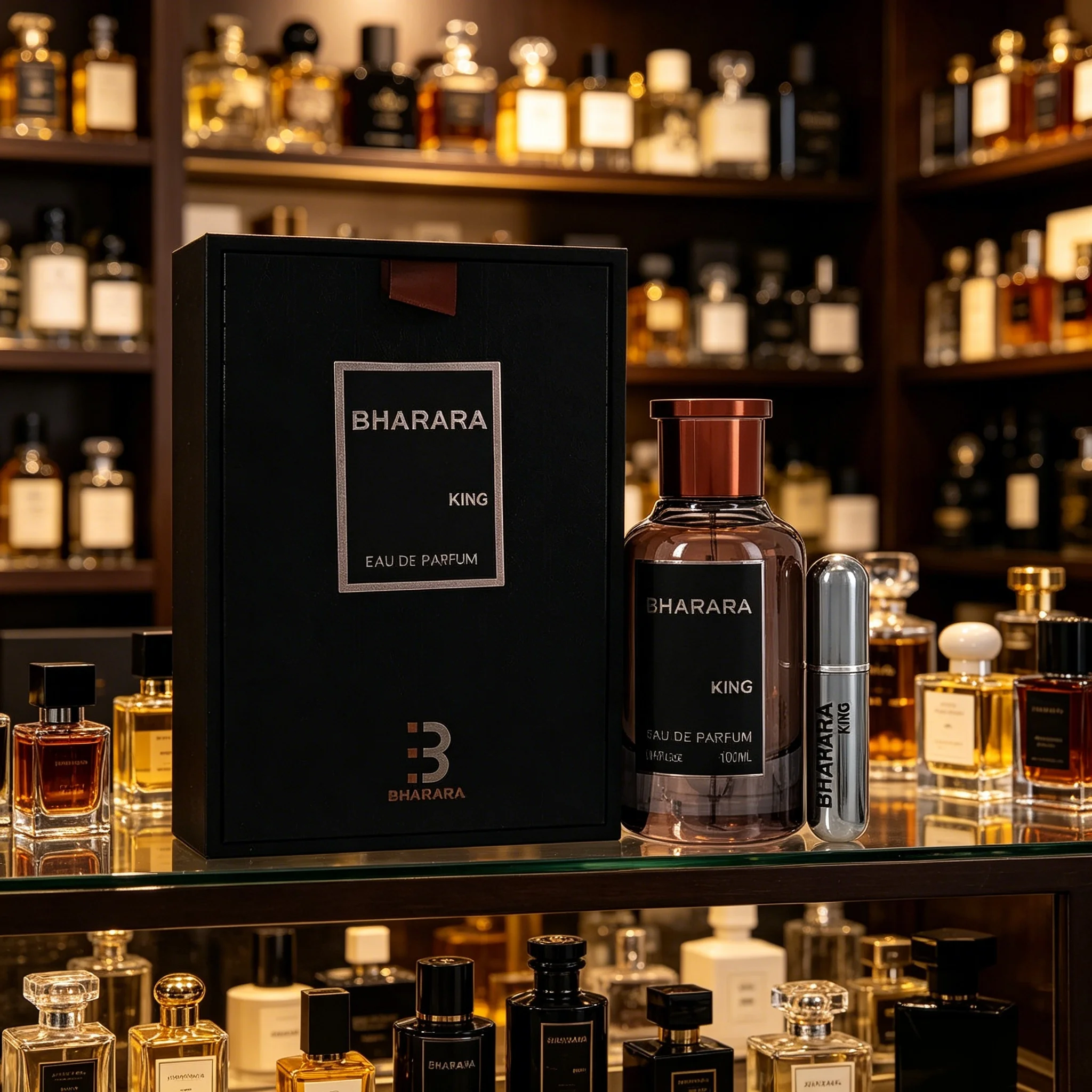 Bharara King For Men Luxury Black Gift Box Portable Travel Spray Deep Oriental Woody Scent Long Lasting Night Dating Perfume Set Gift
Bharara King For Men Luxury Black Gift Box Portable Travel Spray Deep Oriental Woody Scent Long Lasting Night Dating Perfume Set Gift