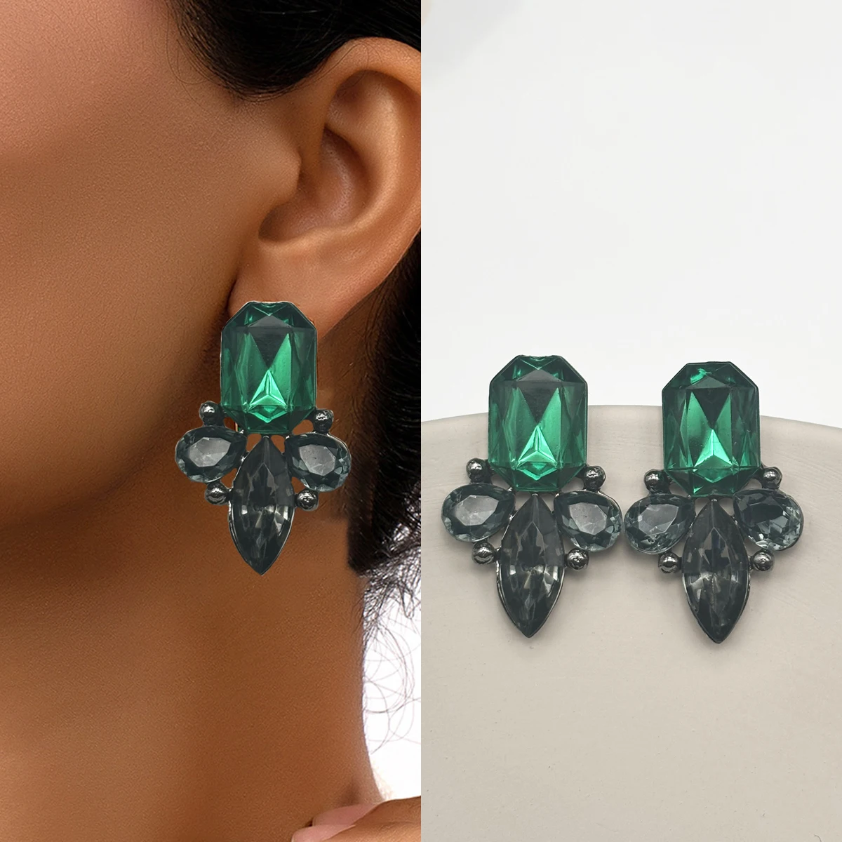 CARTER LISA Fashion Luxury Crystal Geometric Earrings Red Green Purple Rhinestone Drop Earrings For Women Party Ear Jewelry
CARTER LISA Fashion Luxury Crystal Geometric Earrings Red Green Purple Rhinestone Drop Earrings For Women Party Ear Jewelry