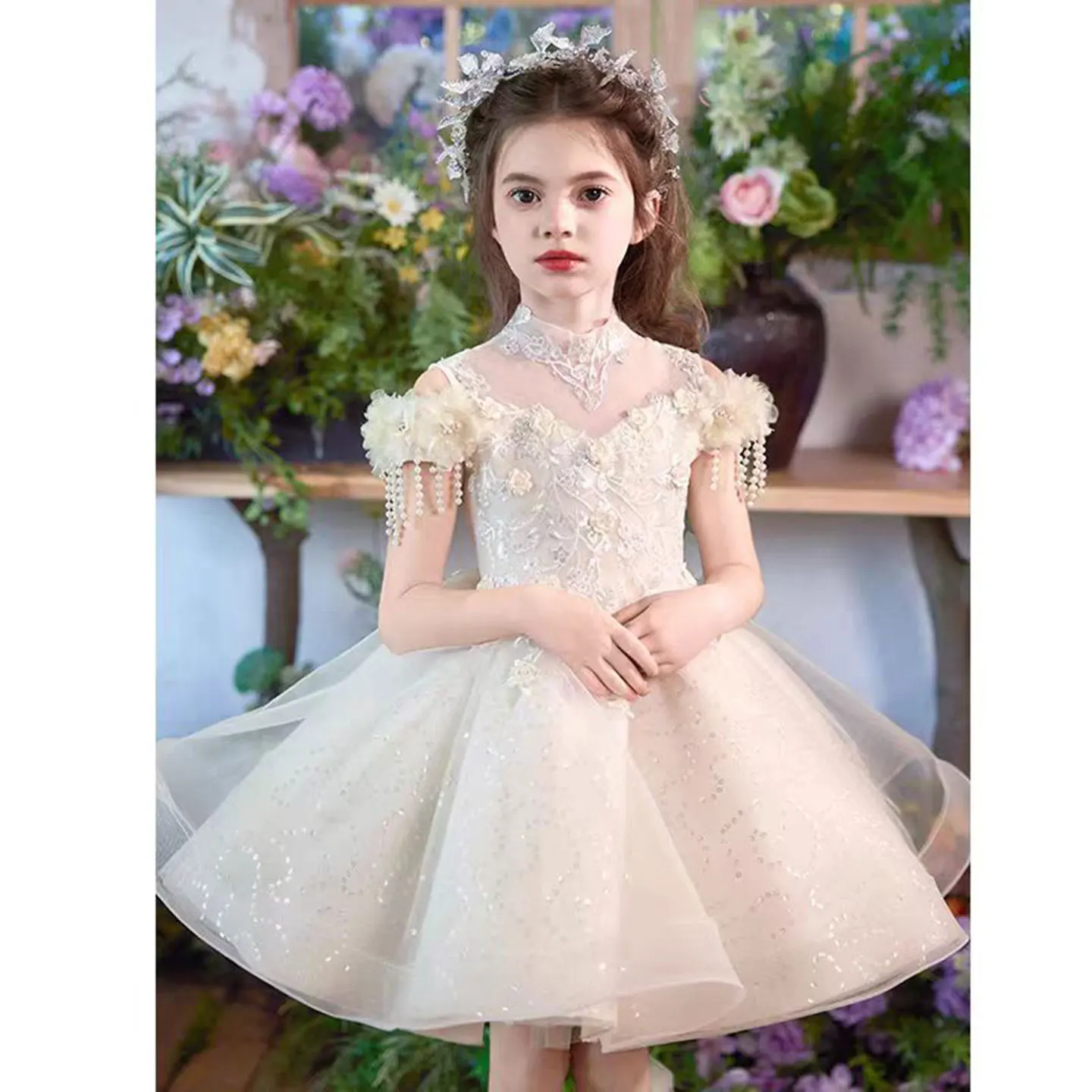 Dreamy Vow Elegant Applique Embroidered Tassel Pearled Tulle Flower Girl Dress Wedding Birthday Evening Party Spring Prom J886
Dreamy Vow Elegant Applique Embroidered Tassel Pearled Tulle Flower Girl Dress Wedding Birthday Evening Party Spring Prom J886