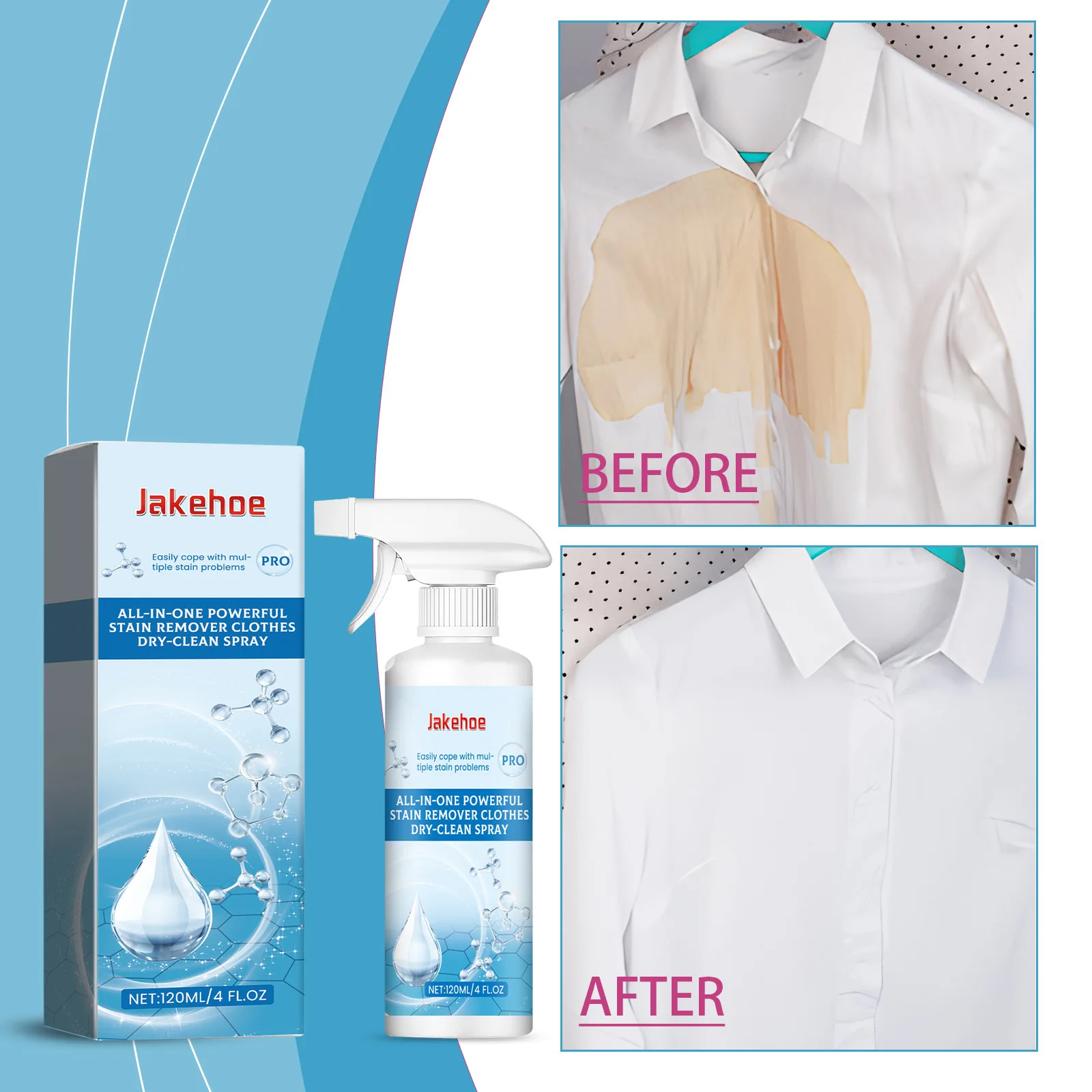 Jakehoe 120ml Clothes Stain Remover Cleaning Spray Remove Stubborn Stains Oil Fragrance Fabric Stain Remover Dry Clean Spray
Jakehoe 120ml Clothes Stain Remover Cleaning Spray Remove Stubborn Stains Oil Fragrance Fabric Stain Remover Dry Clean Spray