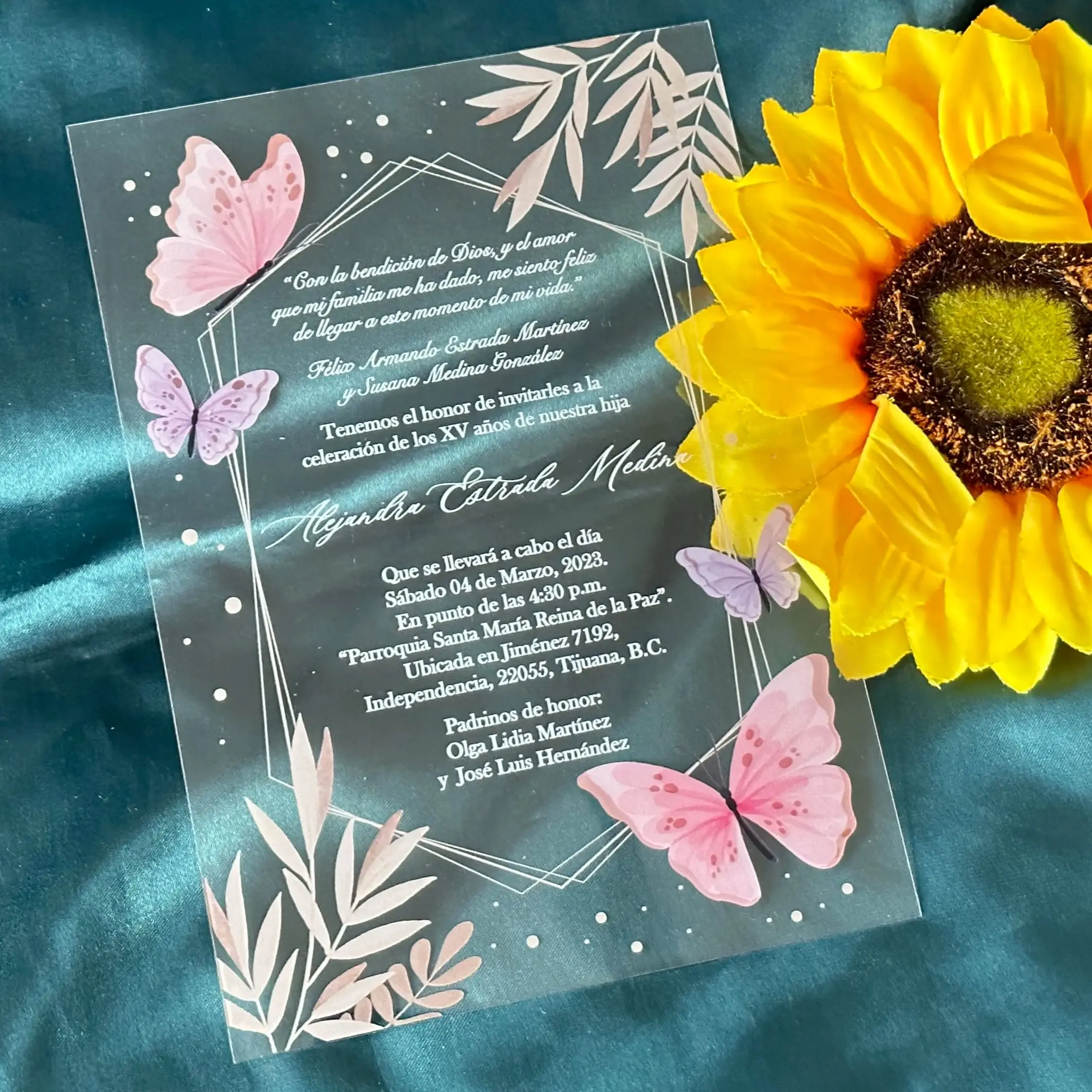 10pcs Custom Butterfly Acrylic Quinceanera Invitation,Wedding,Transparent Invitation,PVC card for Party Gift Decoration
10pcs Custom Butterfly Acrylic Quinceanera Invitation,Wedding,Transparent Invitation,PVC card for Party Gift Decoration