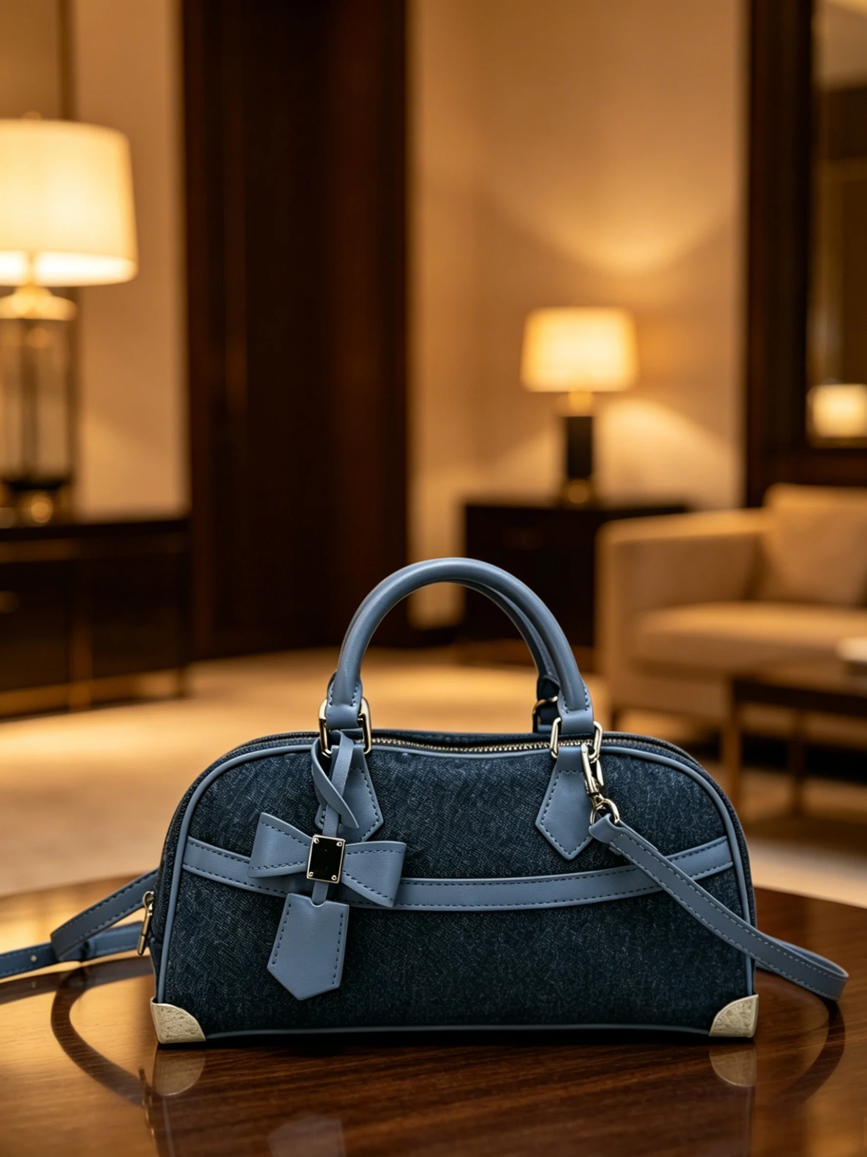 2026 New Women's Denim Pattern Canvas Boston Bag Bow Decor Handheld Crossbody Purse 27X14cm ZX8918
2026 New Women's Denim Pattern Canvas Boston Bag Bow Decor Handheld Crossbody Purse 27X14cm ZX8918