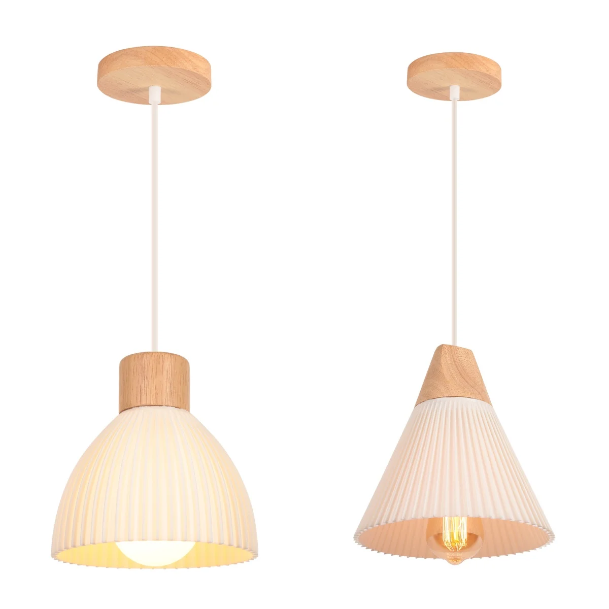 Nordic Wooden Pendant Lamp With Simple Pleated Lampshade for Dining Area Bar Counter Bedroom Study - Creative Lighting Fixture
Nordic Wooden Pendant Lamp With Simple Pleated Lampshade for Dining Area Bar Counter Bedroom Study - Creative Lighting Fixture