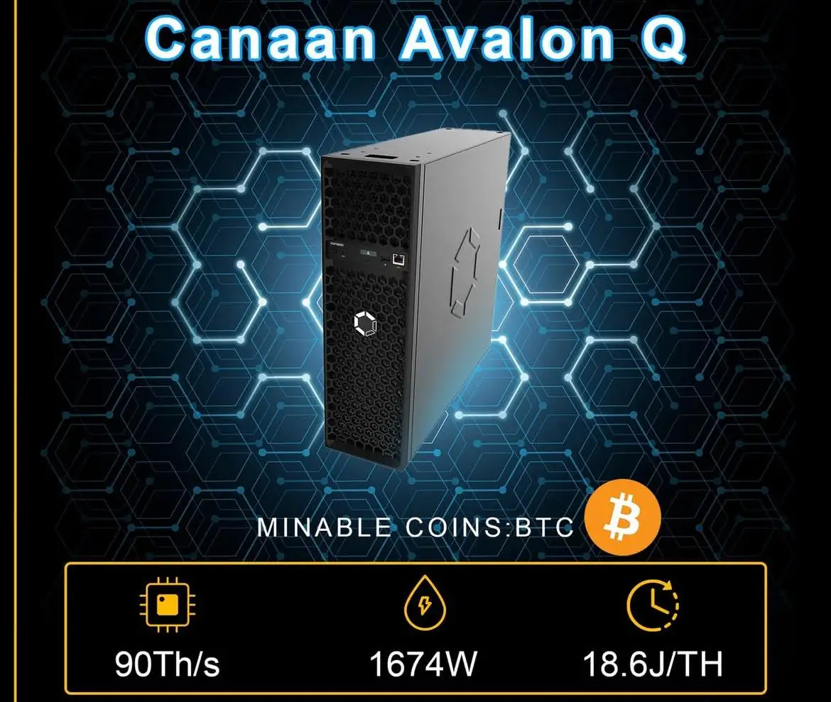 Buy 5 Get 3 Free Canaan Avalon Q 90TH/S Quiet Home Miner
Buy 5 Get 3 Free Canaan Avalon Q 90TH/S Quiet Home Miner