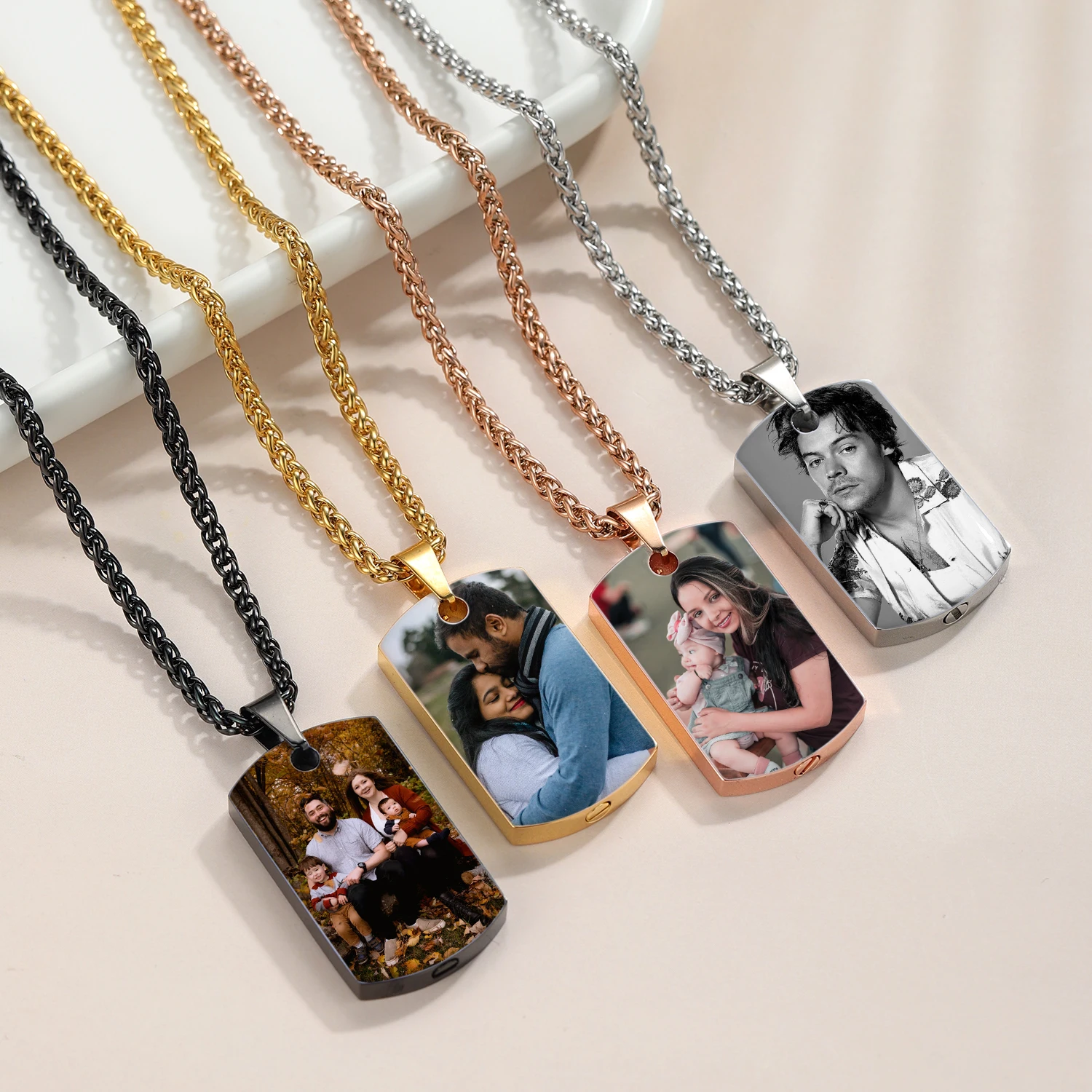 Custom Pictures Photo Necklace Personalized Stainless Steel Engrave ID Dog Tag Army Pendant Chain For Women Men Valentines Gift
Custom Pictures Photo Necklace Personalized Stainless Steel Engrave ID Dog Tag Army Pendant Chain For Women Men Valentines Gift