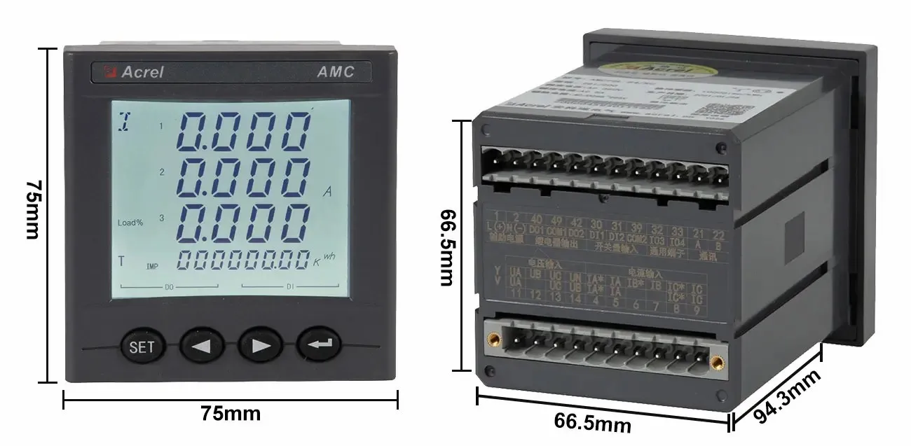 Acrel AMC72L-E4 3 Phase AC Multi-function Panel Energy Meter with Analog Output Rs485 Modbus-RTU Digital Ammeter
Acrel AMC72L-E4 3 Phase AC Multi-function Panel Energy Meter with Analog Output Rs485 Modbus-RTU Digital Ammeter