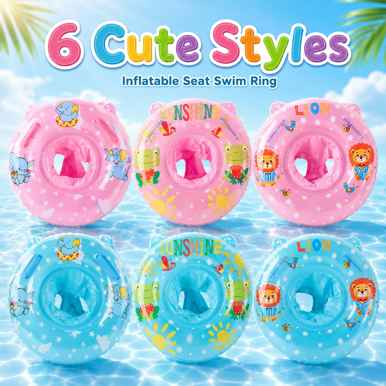 1PC Inflatable Baby Pool Float, Summer Beach Toys Toddler floaties, Swimming ring Toddler Floats