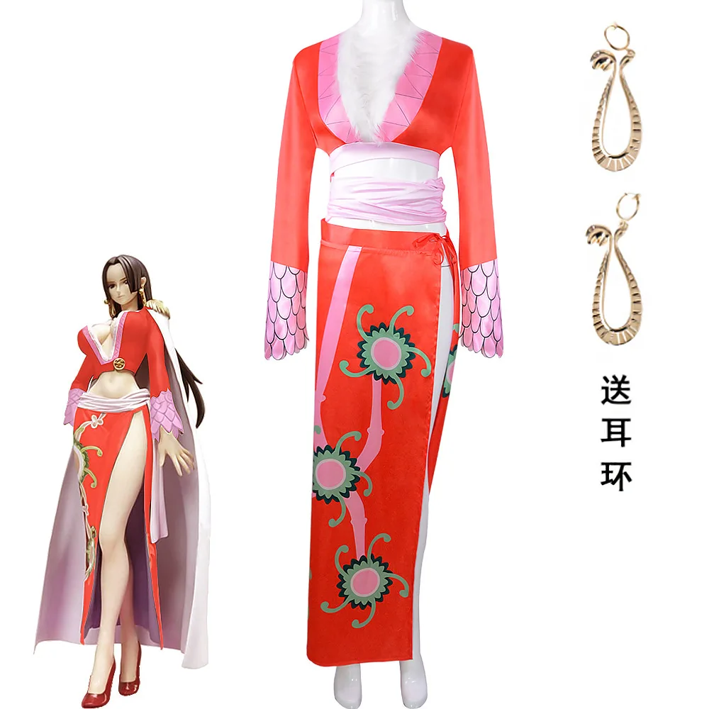 Anime Boa Hancock Cosplay Red Slit Long Dress Green Floral Pattern Set Sexy Halloween Party Anime Expo Costume
Anime Boa Hancock Cosplay Red Slit Long Dress Green Floral Pattern Set Sexy Halloween Party Anime Expo Costume