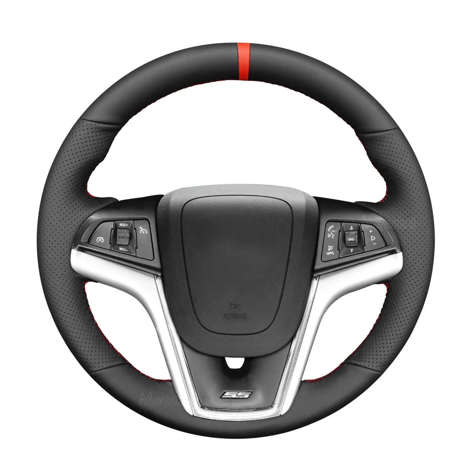 Mewant Black Genuine Leather Car Steering Wheel Cover for Chevrolet Camaro 2012-2015 
Mewant Black Genuine Leather Car Steering Wheel Cover for Chevrolet Camaro 2012-2015