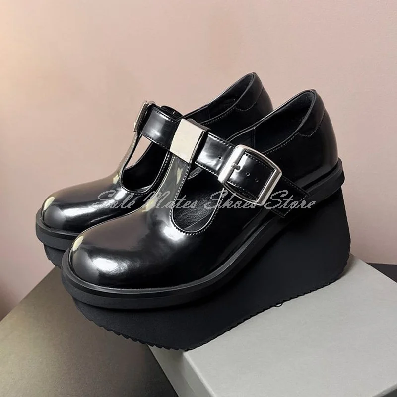 Casual Matte Genuine Leather Belt Buckle Shoes Thick Soled Wedge Heel Platform Lolita Women's Boots Round Toe Non Slip Pumps
Casual Matte Genuine Leather Belt Buckle Shoes Thick Soled Wedge Heel Platform Lolita Women's Boots Round Toe Non Slip Pumps
