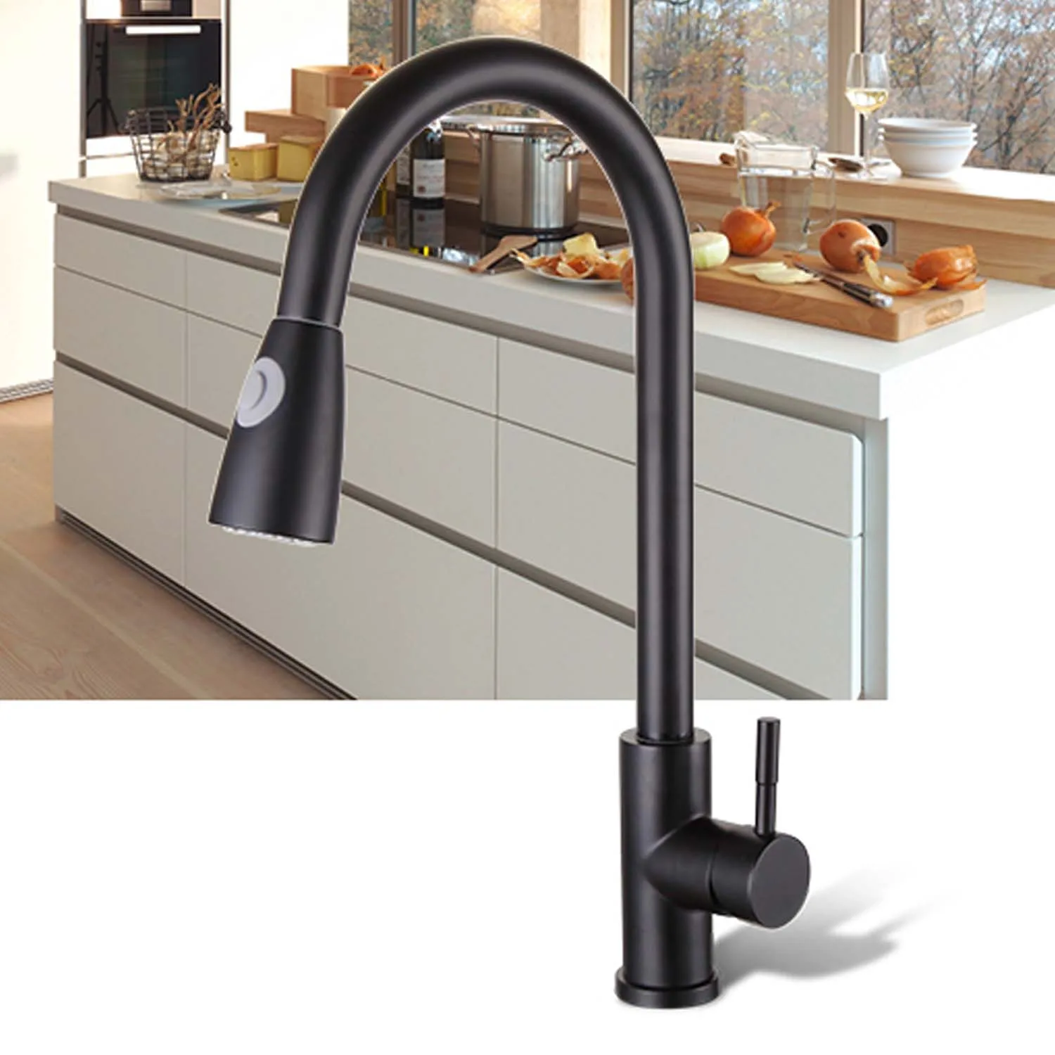 Black Kitchen Faucet, Commercial Stainless Steel Kitchen Sink Faucet, Single Hole Sink Faucet Lead-free
Black Kitchen Faucet, Commercial Stainless Steel Kitchen Sink Faucet, Single Hole Sink Faucet Lead-free