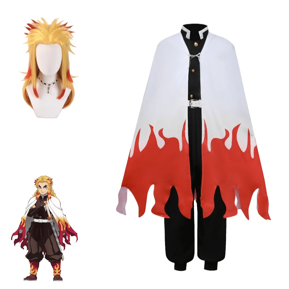 Kyojuro Rengoku Cosplay Costume, Flame Hashira Black Outfit With Wig, Demon Killer Corps Uniform
Kyojuro Rengoku Cosplay Costume, Flame Hashira Black Outfit With Wig, Demon Killer Corps Uniform
