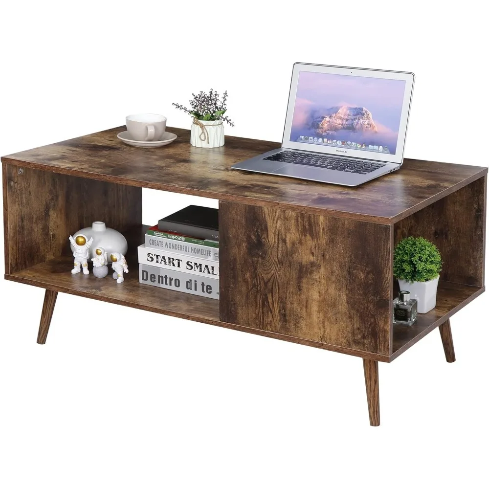 Coffee Table for Living Room, Mid-Century 2 Tier Wood Dining Center Table with Storage Shelf, Space Saving Industrial Cocktail T
Coffee Table for Living Room, Mid-Century 2 Tier Wood Dining Center Table with Storage Shelf, Space Saving Industrial Cocktail T