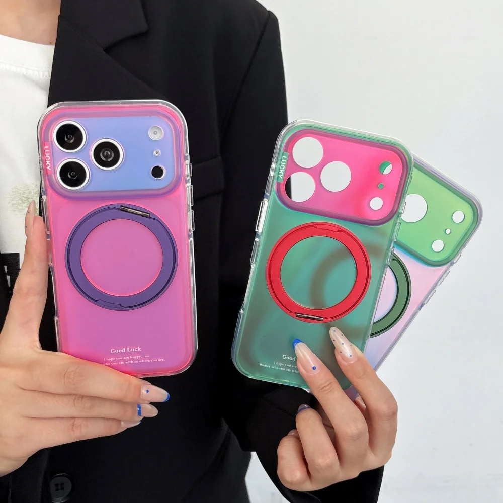 Korean Ins Macaron Gradient Color With Magnetic Holder Mobile Phone Case For iPhone 17 Pro Max 16 Max 16 15 Pro Luxury Anti-Fall
Korean Ins Macaron Gradient Color With Magnetic Holder Mobile Phone Case For iPhone 17 Pro Max 16 Max 16 15 Pro Luxury Anti-Fall