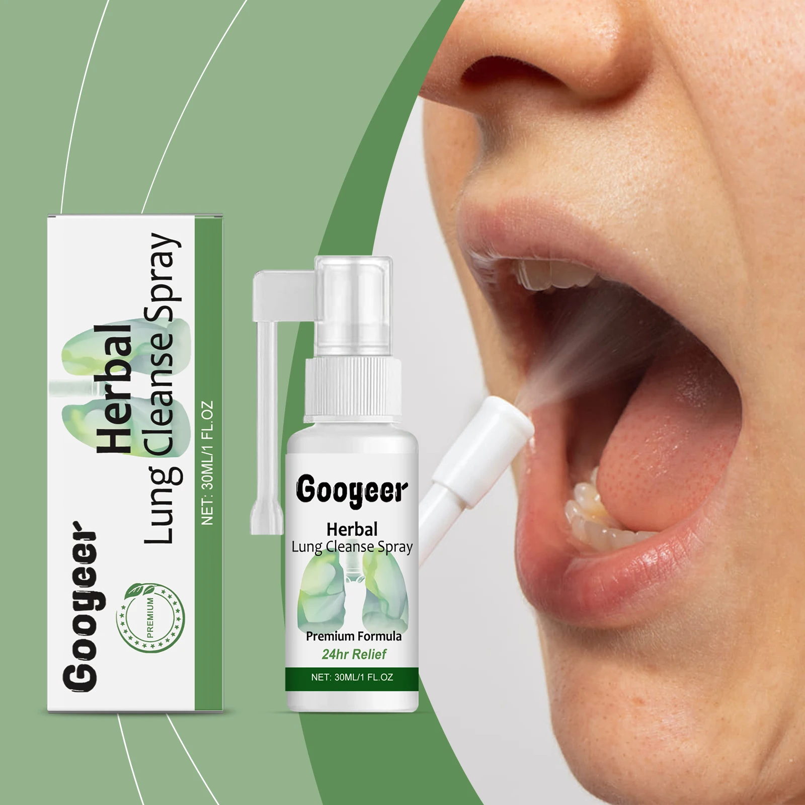 30ml Googeer Herbal Lung Clearing Spray Body Therapy Clean The Lungs Soothing The Respiratory Tract Portable And Easy To Use
30ml Googeer Herbal Lung Clearing Spray Body Therapy Clean The Lungs Soothing The Respiratory Tract Portable And Easy To Use