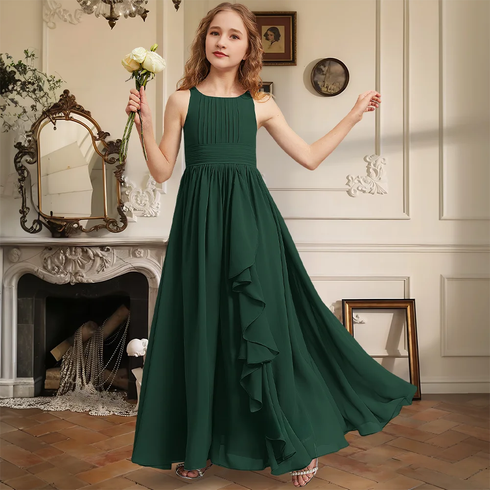 Elegant A Line Scoop Floor Length Chiffon Junior Bridesmaid Dress Flower Girl Dress Girls Party Wedding Formal Special Occasion
Elegant A Line Scoop Floor Length Chiffon Junior Bridesmaid Dress Flower Girl Dress Girls Party Wedding Formal Special Occasion