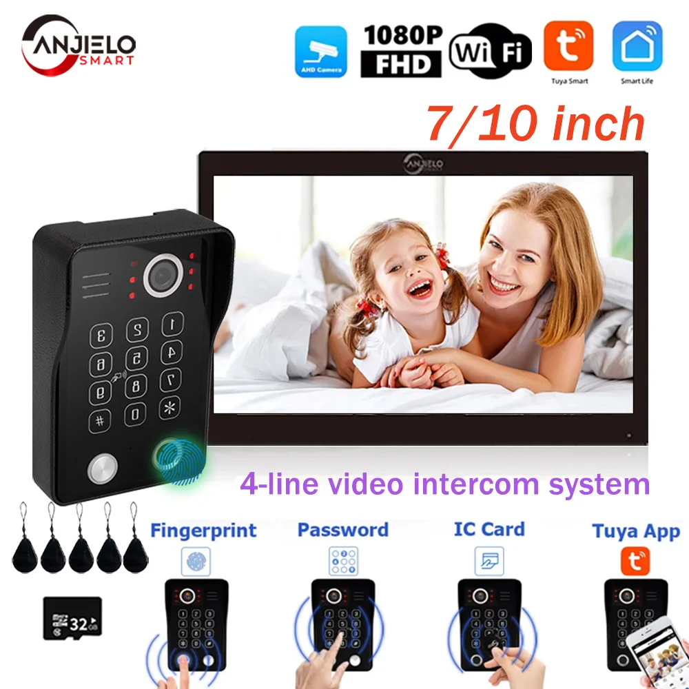 ANJIELO Tuya WiFi 5-in-1 Fingerprint Unlocking Video Intercom System, Suitable For Homes, With 1080P HD Security Protection
ANJIELO Tuya WiFi 5-in-1 Fingerprint Unlocking Video Intercom System, Suitable For Homes, With 1080P HD Security Protection
