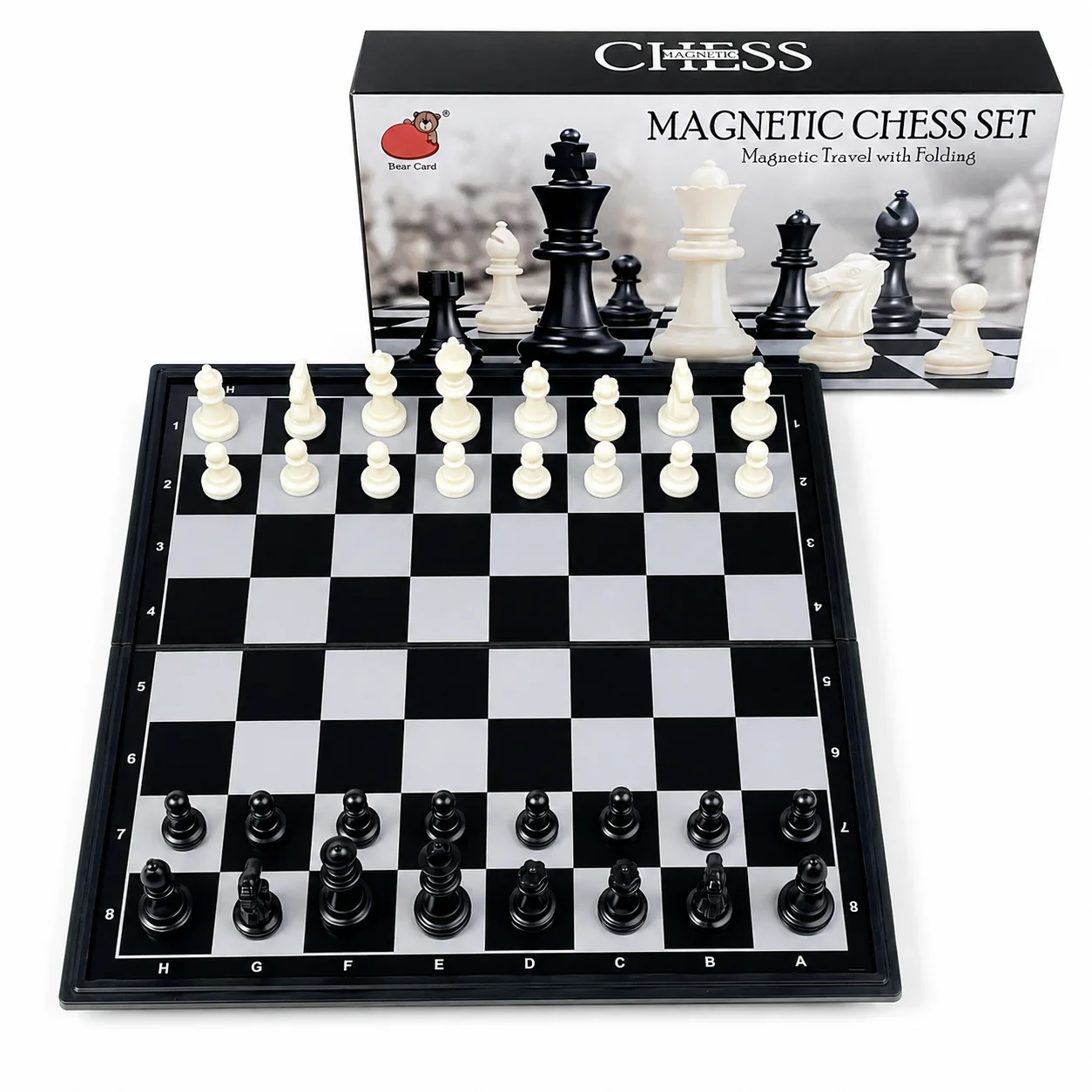 19.1x19.7cm Folding Magnetic Chess Set Black White Board Game with Carry Box Safe Portable Travel Educational Puzzle Toy for Kid
19.1x19.7cm Folding Magnetic Chess Set Black White Board Game with Carry Box Safe Portable Travel Educational Puzzle Toy for Kid