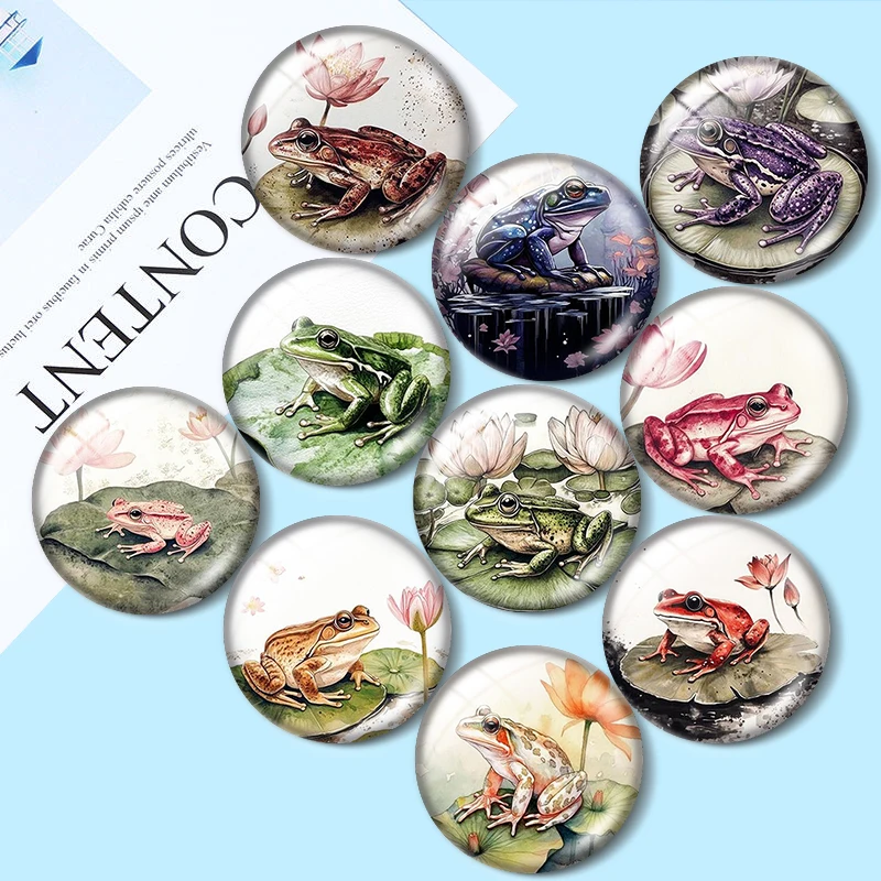 Frog on Lotus Mat 10pcs 12mm/18mm/20mm/25mm Round photo glass cabochon demo flat back Making findings
Frog on Lotus Mat 10pcs 12mm/18mm/20mm/25mm Round photo glass cabochon demo flat back Making findings