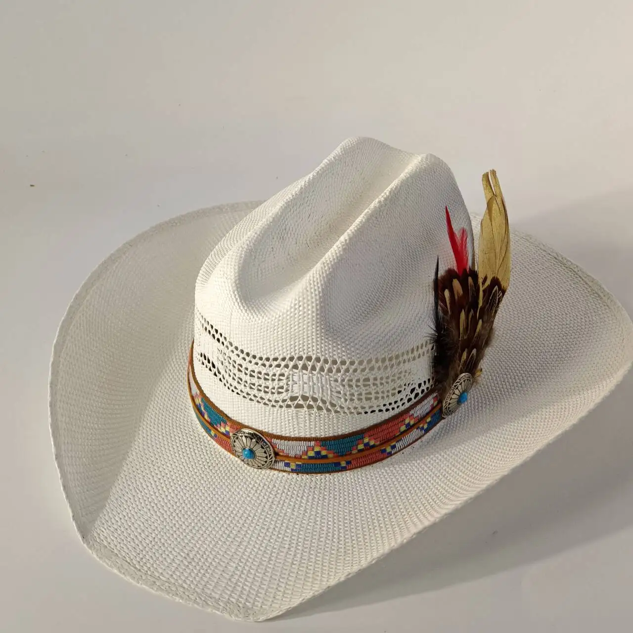 Unisex Western Wool Felt Cowboy Hat 57cm Turquoise Stone Decor Embossed Leather Band Vintage Boho Outdoor Sun Hatcowboy kapelusz
Unisex Western Wool Felt Cowboy Hat 57cm Turquoise Stone Decor Embossed Leather Band Vintage Boho Outdoor Sun Hatcowboy kapelusz