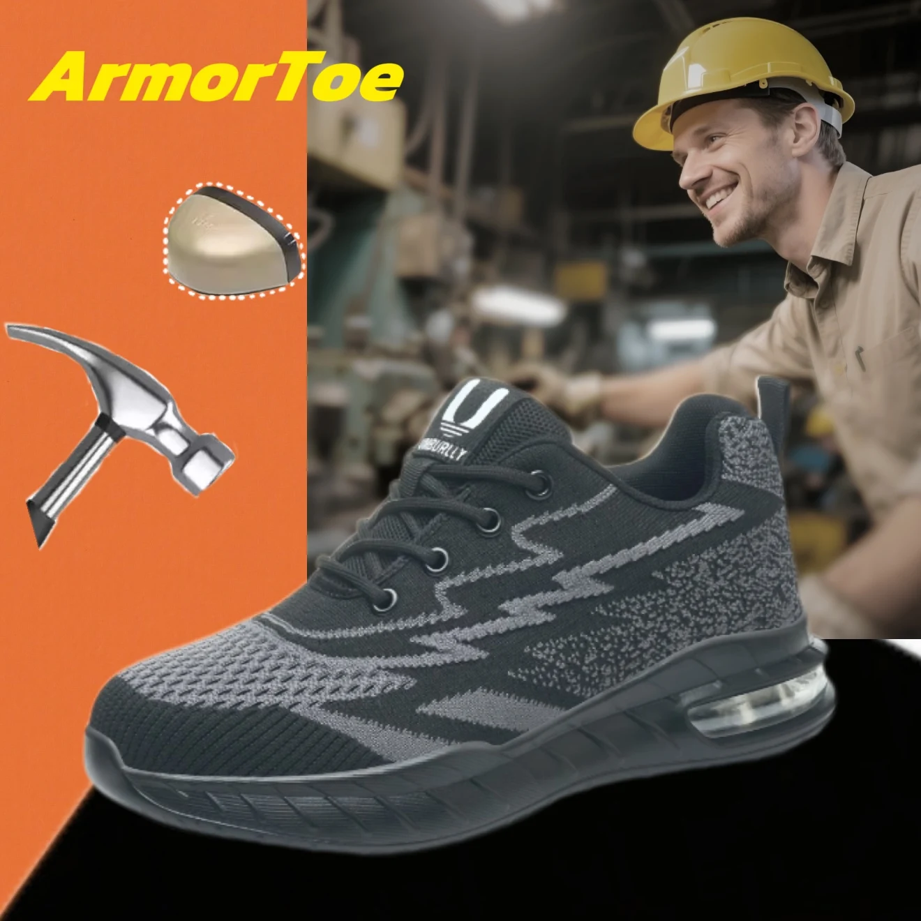 ArmorToe Four Seasons Models Steel Head Anti-smash Safety Shoes Air Cushion Shock-absorbing Non-slip Work Shoes #Armor2761
ArmorToe Four Seasons Models Steel Head Anti-smash Safety Shoes Air Cushion Shock-absorbing Non-slip Work Shoes #Armor2761