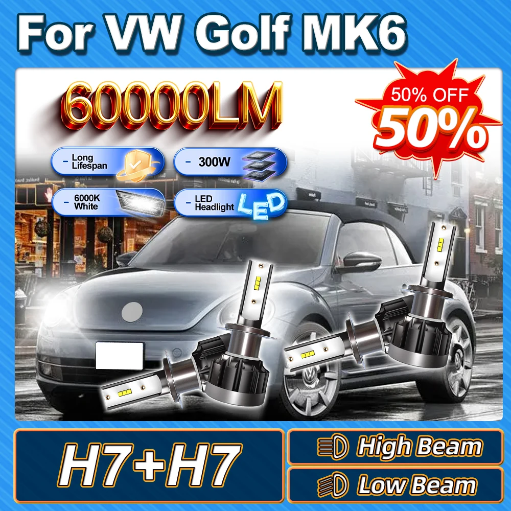 For VW Golf MK6 2010 2011 2012 2013 2014 H7 High Low Beam Headlight 6000K Easy To Install 60000LM Canbus No Error 300W Turbo
For VW Golf MK6 2010 2011 2012 2013 2014 H7 High Low Beam Headlight 6000K Easy To Install 60000LM Canbus No Error 300W Turbo