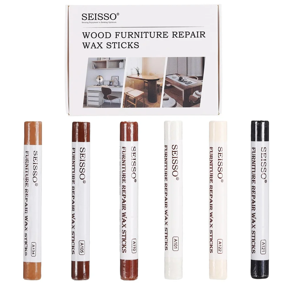 SEISSO 6Pcs Wood Touch Up Wax Pens Paint Sticks Kit for Furniture Laminate Floor Scratches Holes DIY Home Office Restoration
SEISSO 6Pcs Wood Touch Up Wax Pens Paint Sticks Kit for Furniture Laminate Floor Scratches Holes DIY Home Office Restoration