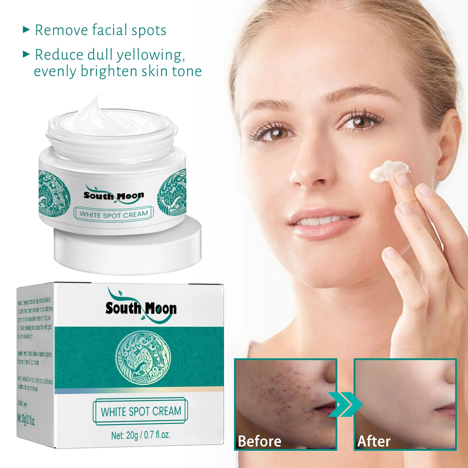 20g South Moon Brightening Spot Treatment Cream Hyperpigmentation Defense Erase Sun Spot Melasma Refinement Glow Revival Tone
20g South Moon Brightening Spot Treatment Cream Hyperpigmentation Defense Erase Sun Spot Melasma Refinement Glow Revival Tone