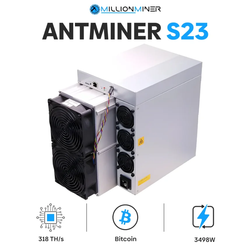 MinerX Bitmain Antminer S23 318TH/s SHA-256 Miner Energy Efficient 11J/T Mining Equipment
MinerX Bitmain Antminer S23 318TH/s SHA-256 Miner Energy Efficient 11J/T Mining Equipment