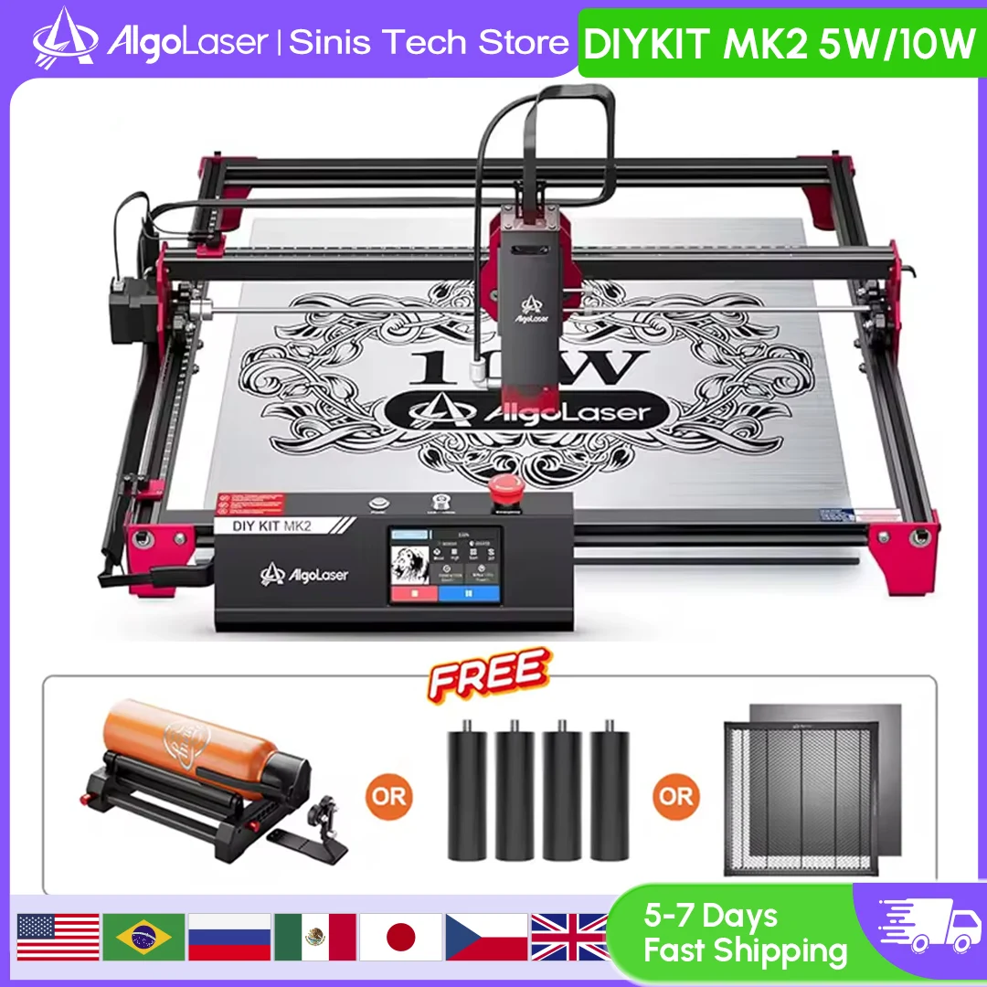 AlgoLaser DIY MK2 10W Laser Engraver 3.5” Color Touch Screen App Offline Control DIY Engraver Tool for Metal/Glass/Wood Engrave
AlgoLaser DIY MK2 10W Laser Engraver 3.5” Color Touch Screen App Offline Control DIY Engraver Tool for Metal/Glass/Wood Engrave