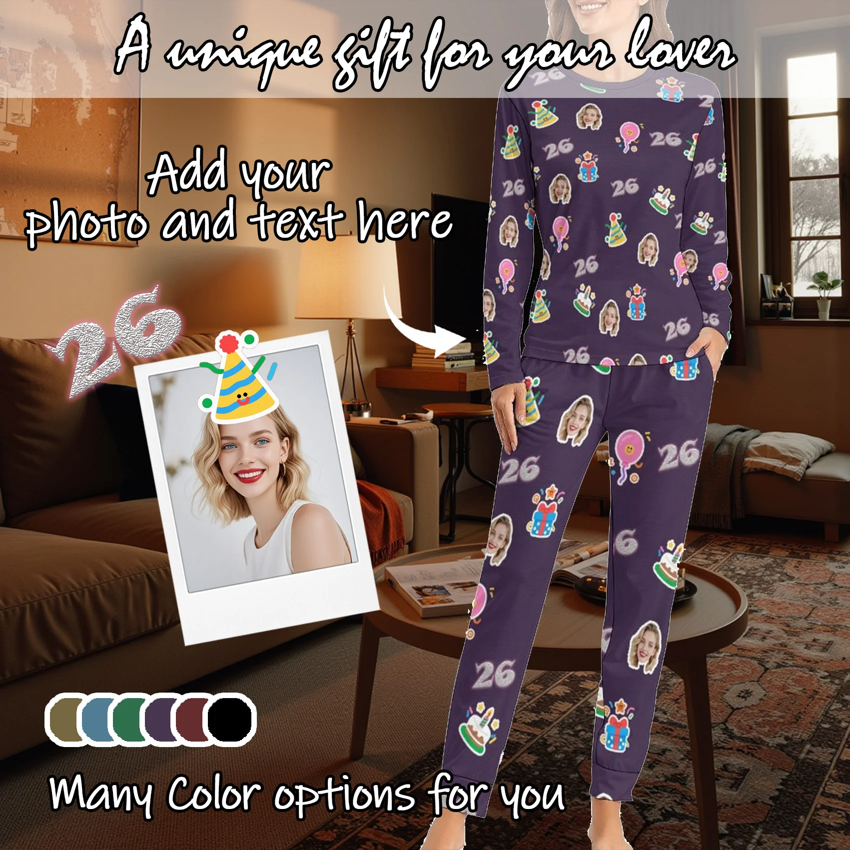 Женские пижамы на заказ с лицом, домашняя одежда, женский пижамный комплект с длинными рукавами на заказ, индивидуальный подарок, семейная пара, домашнее животное
Женские пижамы на заказ с лицом, домашняя одежда, женский пижамный комплект с длинными рукавами на заказ, индивидуальный подарок, семейная пара, домашнее животное