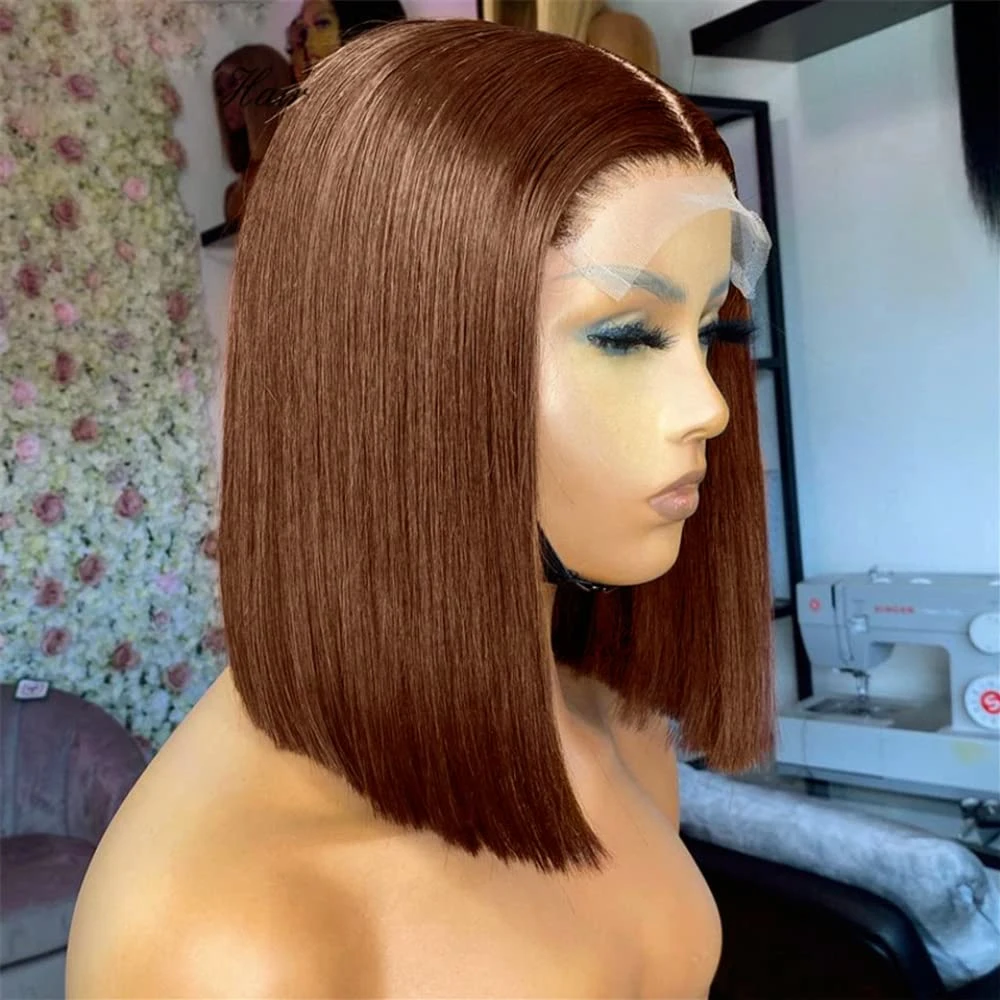 100% Human Hair Bone Straight Bob Wigs Chocolate Brown Color 13X4 HD Lace Frontal Wig Dark Brown Brazilian Remy Human Hair
100% Human Hair Bone Straight Bob Wigs Chocolate Brown Color 13X4 HD Lace Frontal Wig Dark Brown Brazilian Remy Human Hair