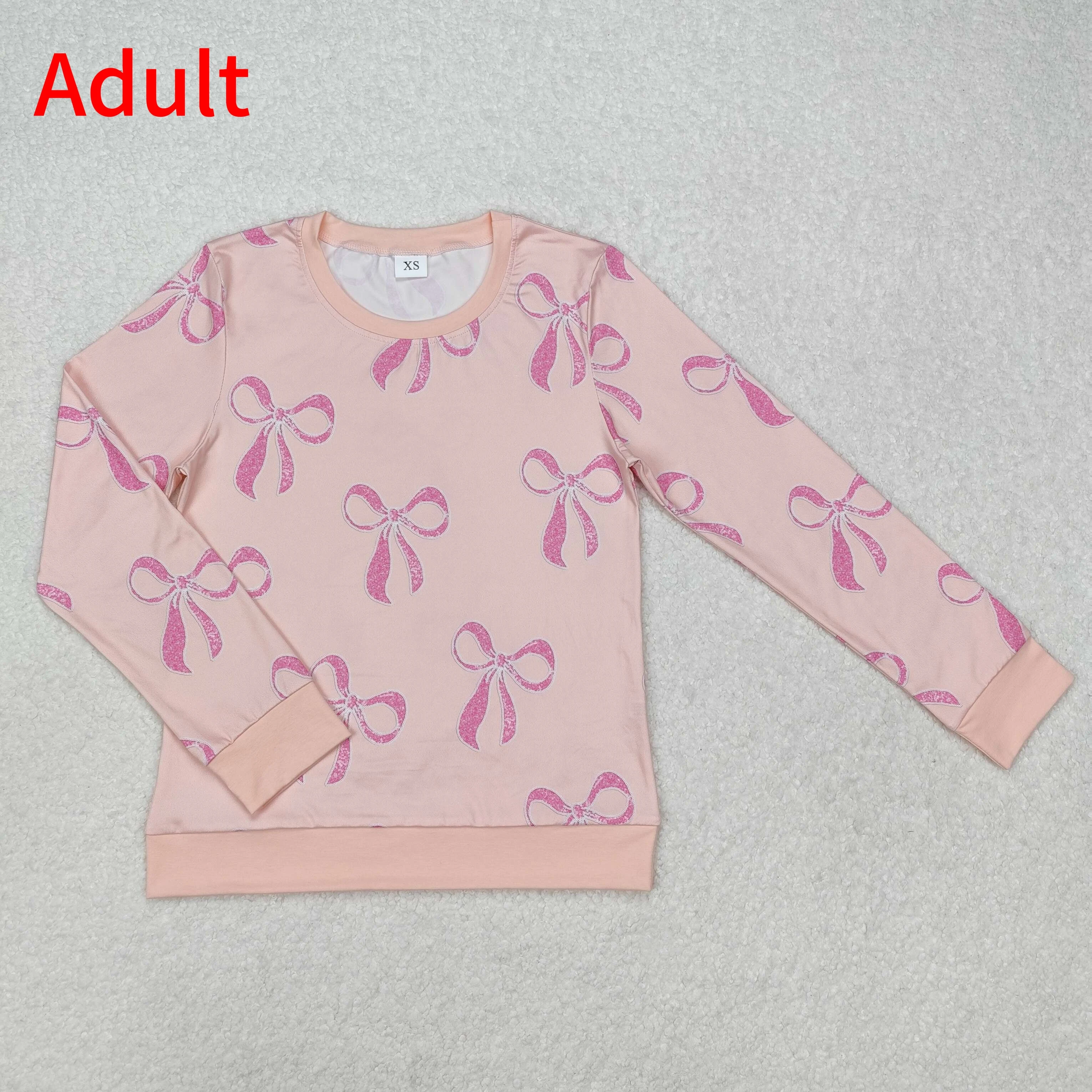 New Fashion Adult Women's Bow Pattern Pink Long Sleeve Top Wholesale Boutique Children Adult Short Pants RTS
New Fashion Adult Women's Bow Pattern Pink Long Sleeve Top Wholesale Boutique Children Adult Short Pants RTS