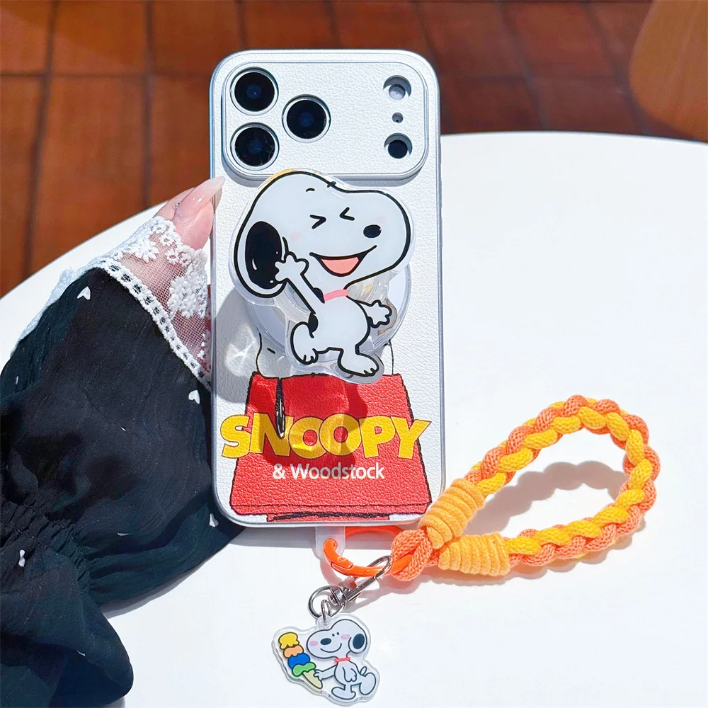 Cute Cartoon Snoopy Leather Phone Case for iPhone 17 15 16 Pro 15 Pro 17 Pro Max Cover With Magsafe Stand Chain Cute Cases
Cute Cartoon Snoopy Leather Phone Case for iPhone 17 15 16 Pro 15 Pro 17 Pro Max Cover With Magsafe Stand Chain Cute Cases