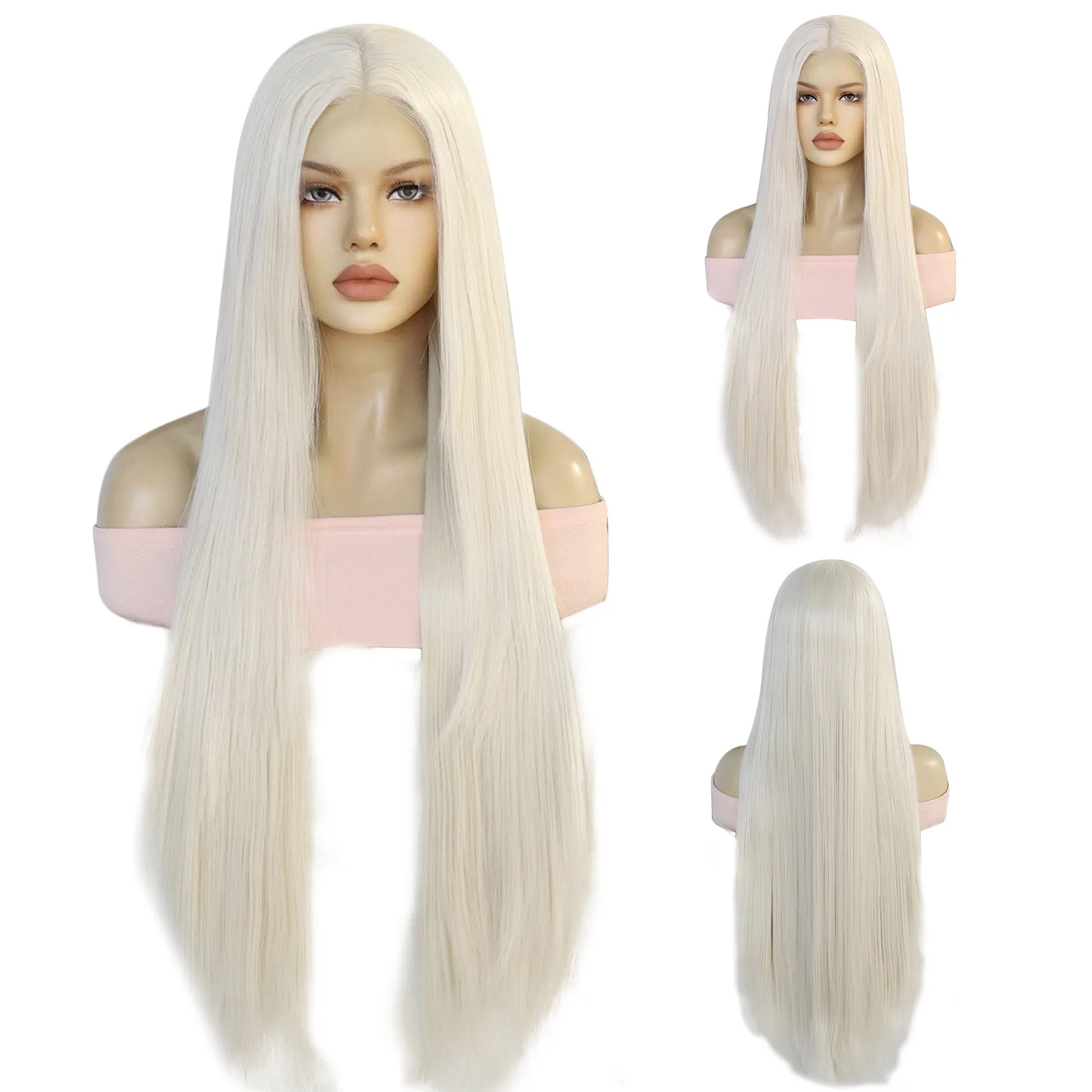 13x3.5x1 HD Lace Front Wig Platinum White Extra Long Straight Synthetic Wig Pre Plucked Hairline Free Part Cosplay Daily Wig
13x3.5x1 HD Lace Front Wig Platinum White Extra Long Straight Synthetic Wig Pre Plucked Hairline Free Part Cosplay Daily Wig