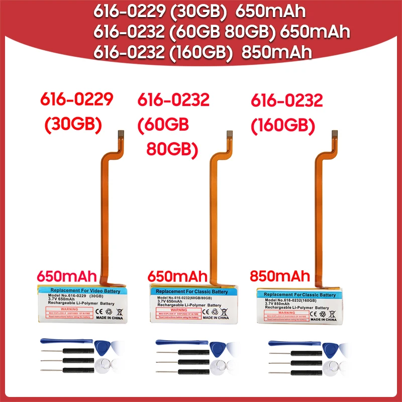 Replacement Battery 616-0232 For IPod 5th Video 60GB 80GB 6th Gen Classic Thick 160GB 616-0232 Batteries 616-0229 30GB A1238
Replacement Battery 616-0232 For IPod 5th Video 60GB 80GB 6th Gen Classic Thick 160GB 616-0232 Batteries 616-0229 30GB A1238