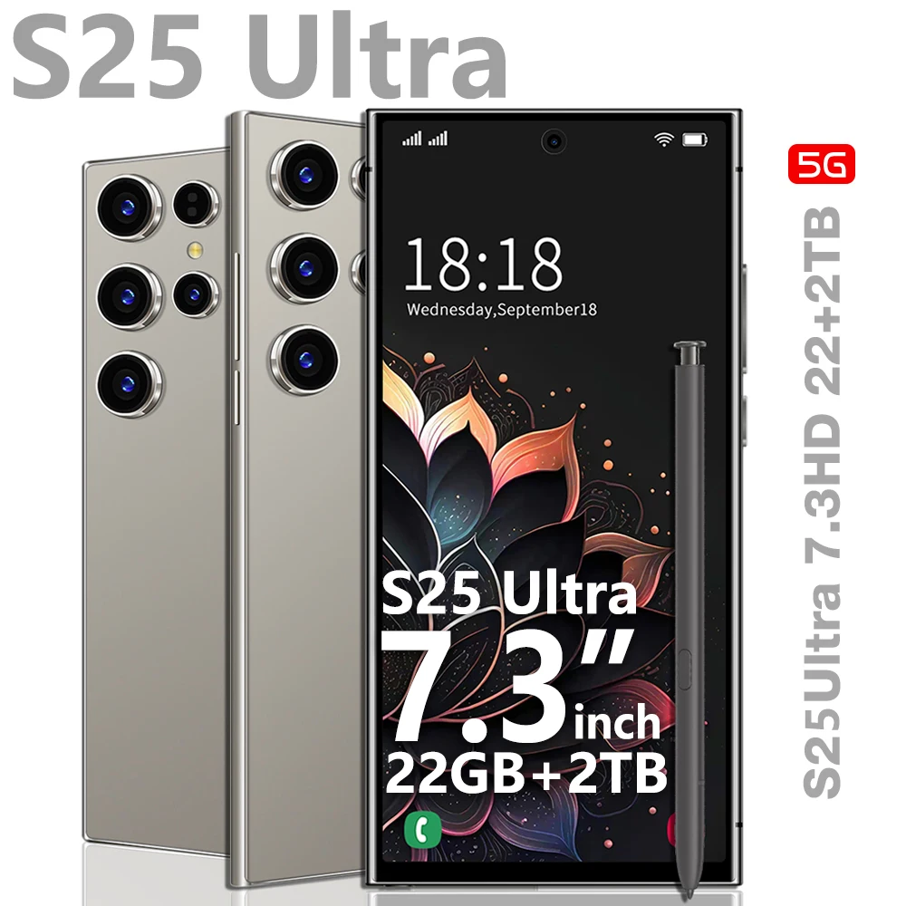 2025 New S25 Ultra 7.3HD Mobile Phones Global Version 4G 5G Original Smartphone Dual SIM Android 14 Cell Phone 7800mAh Celulares
2025 New S25 Ultra 7.3HD Mobile Phones Global Version 4G 5G Original Smartphone Dual SIM Android 14 Cell Phone 7800mAh Celulares