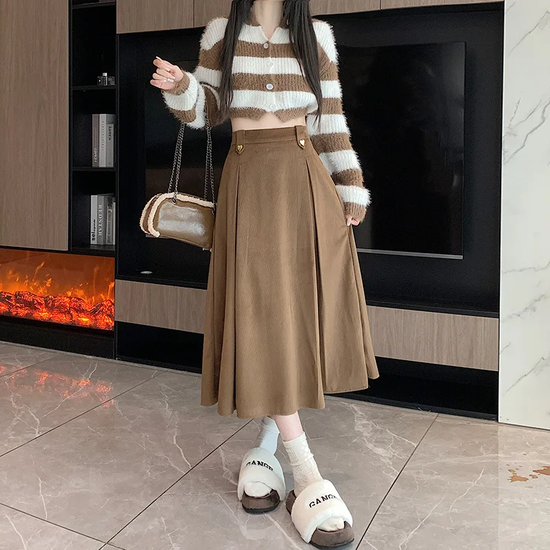 Women's Winter Thickened Long 2023 New High Waist Elastic Waist A-Line Gold Velvet Skirts
Women's Winter Thickened Long 2023 New High Waist Elastic Waist A-Line Gold Velvet Skirts