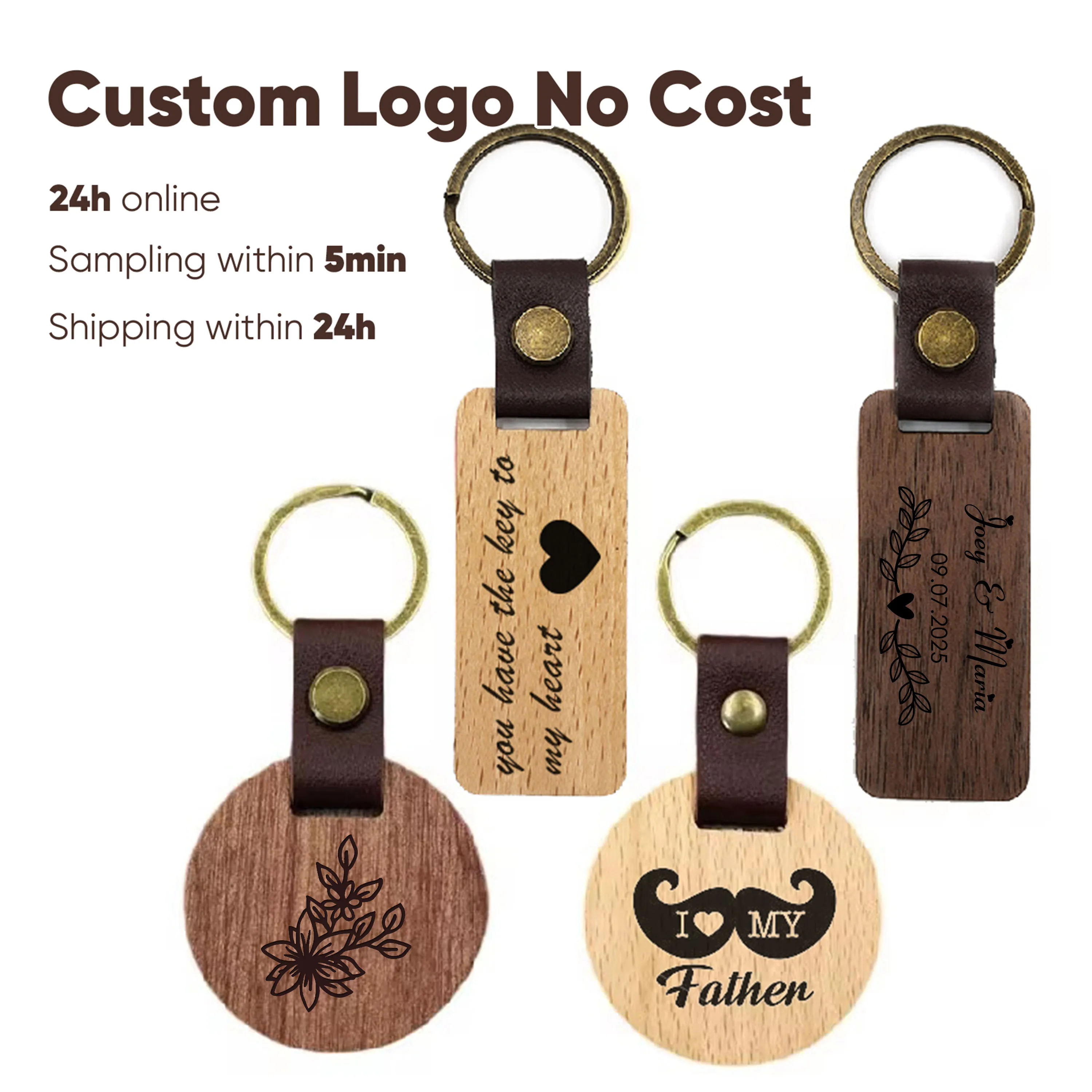 1PCS Free Customization Solid Wood Leather Keychain Personalized Engraved KeyRing for Car Keys Fashion Bag Charm Wooden Gift Tag
1PCS Free Customization Solid Wood Leather Keychain Personalized Engraved KeyRing for Car Keys Fashion Bag Charm Wooden Gift Tag