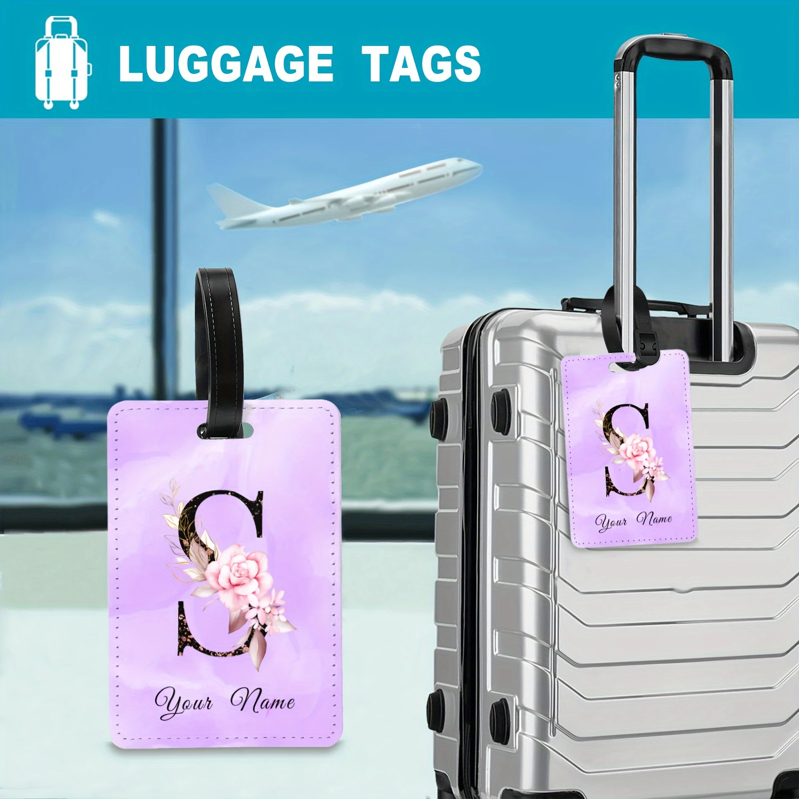 Personalized Floral Monogram Luggage Tag - Custom Name & Initials, Lightweight Travel ID Tag for Suitcases, Backpacks
Personalized Floral Monogram Luggage Tag - Custom Name & Initials, Lightweight Travel ID Tag for Suitcases, Backpacks