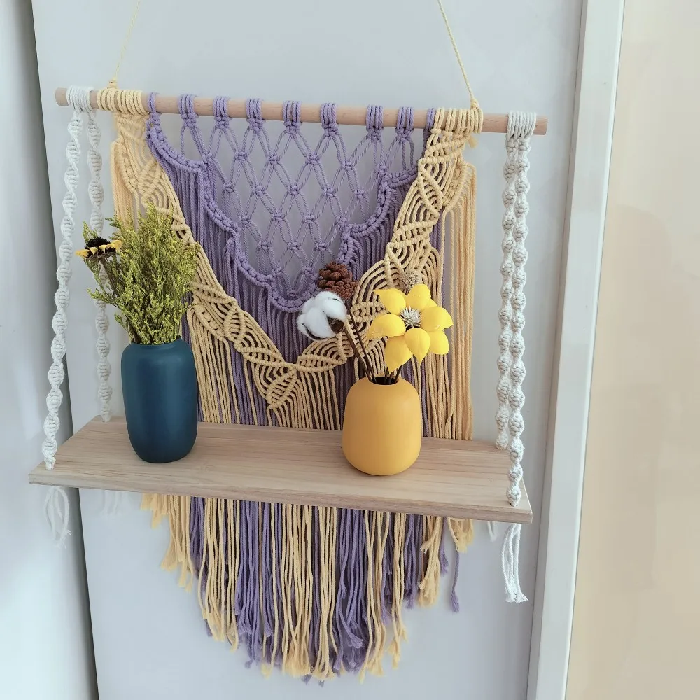Leaf Pattern Macrame Shelf Wall Floating Shelves Boho Home Decor Macrame Hanging Plant Hanger Rustic Arts Crafts Display Stand
Leaf Pattern Macrame Shelf Wall Floating Shelves Boho Home Decor Macrame Hanging Plant Hanger Rustic Arts Crafts Display Stand