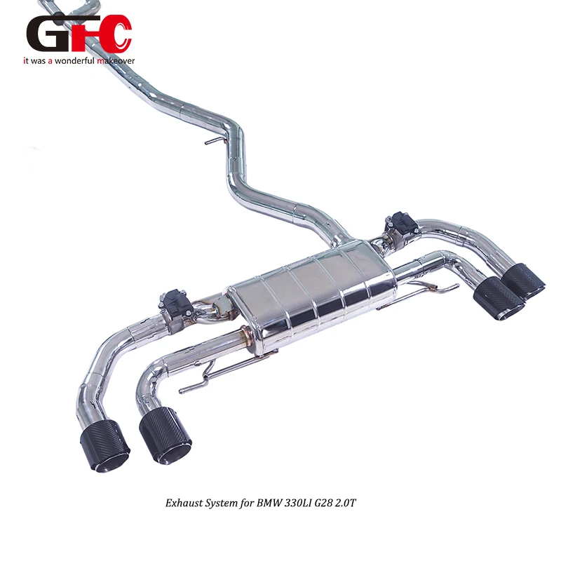Adjustable Sound GFC Catback for BMW 330Li G28 2.0T B48, Single Muffler Dual Valves Quad Tips, Aggressive Tuned Roar
Adjustable Sound GFC Catback for BMW 330Li G28 2.0T B48, Single Muffler Dual Valves Quad Tips, Aggressive Tuned Roar