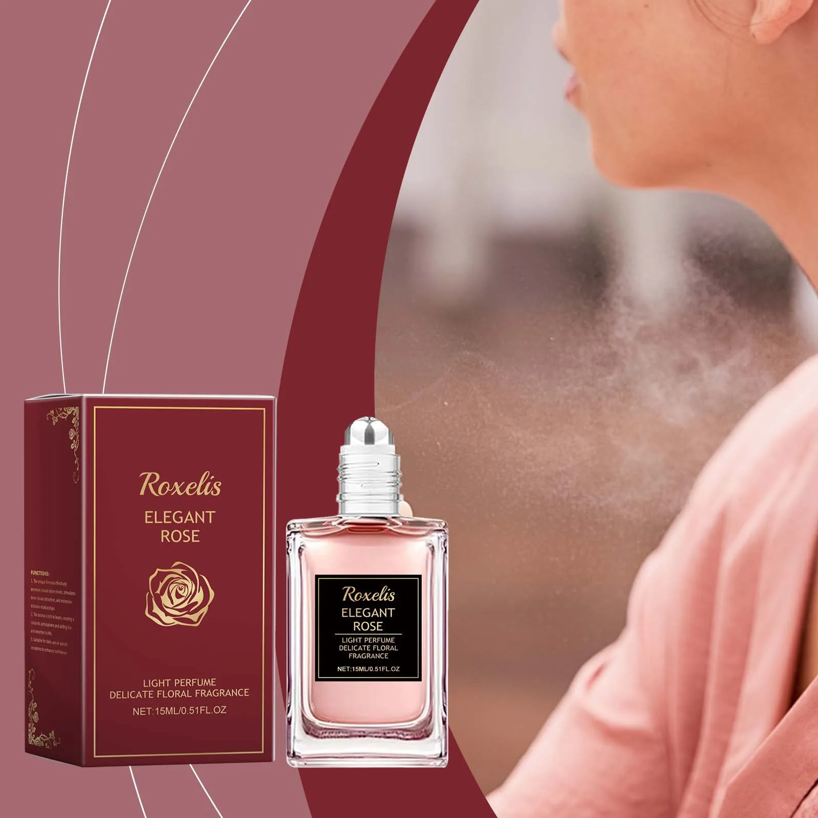 Roxelis 15ml Rose Perfume Roller Ball Pheromone Charming Floral Scent Lasting Fragrance Elegant Lady Romantic Dating Perfume
Roxelis 15ml Rose Perfume Roller Ball Pheromone Charming Floral Scent Lasting Fragrance Elegant Lady Romantic Dating Perfume