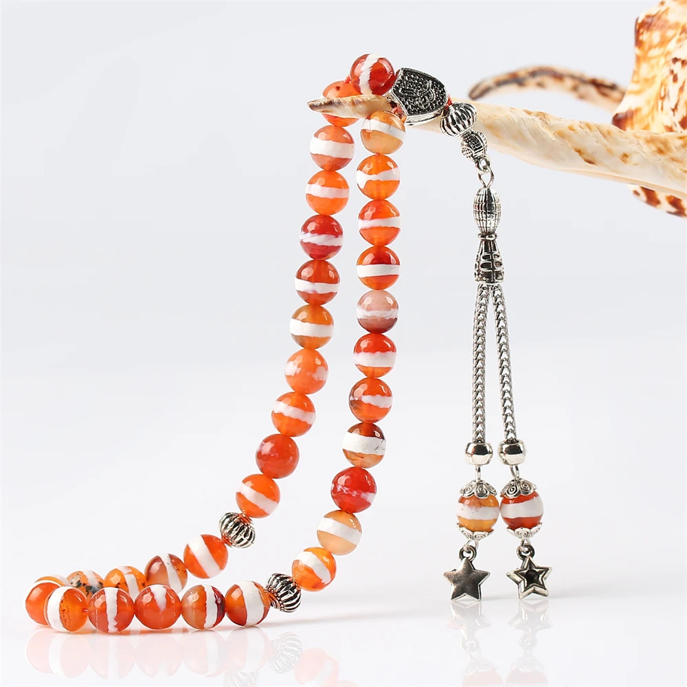 Tasbih Natural agate stone Silver color Metal tassel 33 66 99 prayer beads islamic fashion stone Muslim Rosary
Tasbih Natural agate stone Silver color Metal tassel 33 66 99 prayer beads islamic fashion stone Muslim Rosary