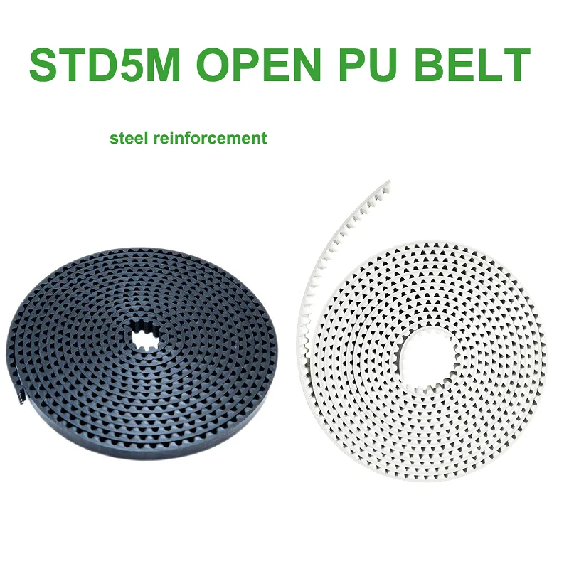 Polyurethane PU STD5M Tooth Transmission Conveyor STS S5M Timing Belt Open Ended With Steel Cord For CNC Machine Motor
Polyurethane PU STD5M Tooth Transmission Conveyor STS S5M Timing Belt Open Ended With Steel Cord For CNC Machine Motor