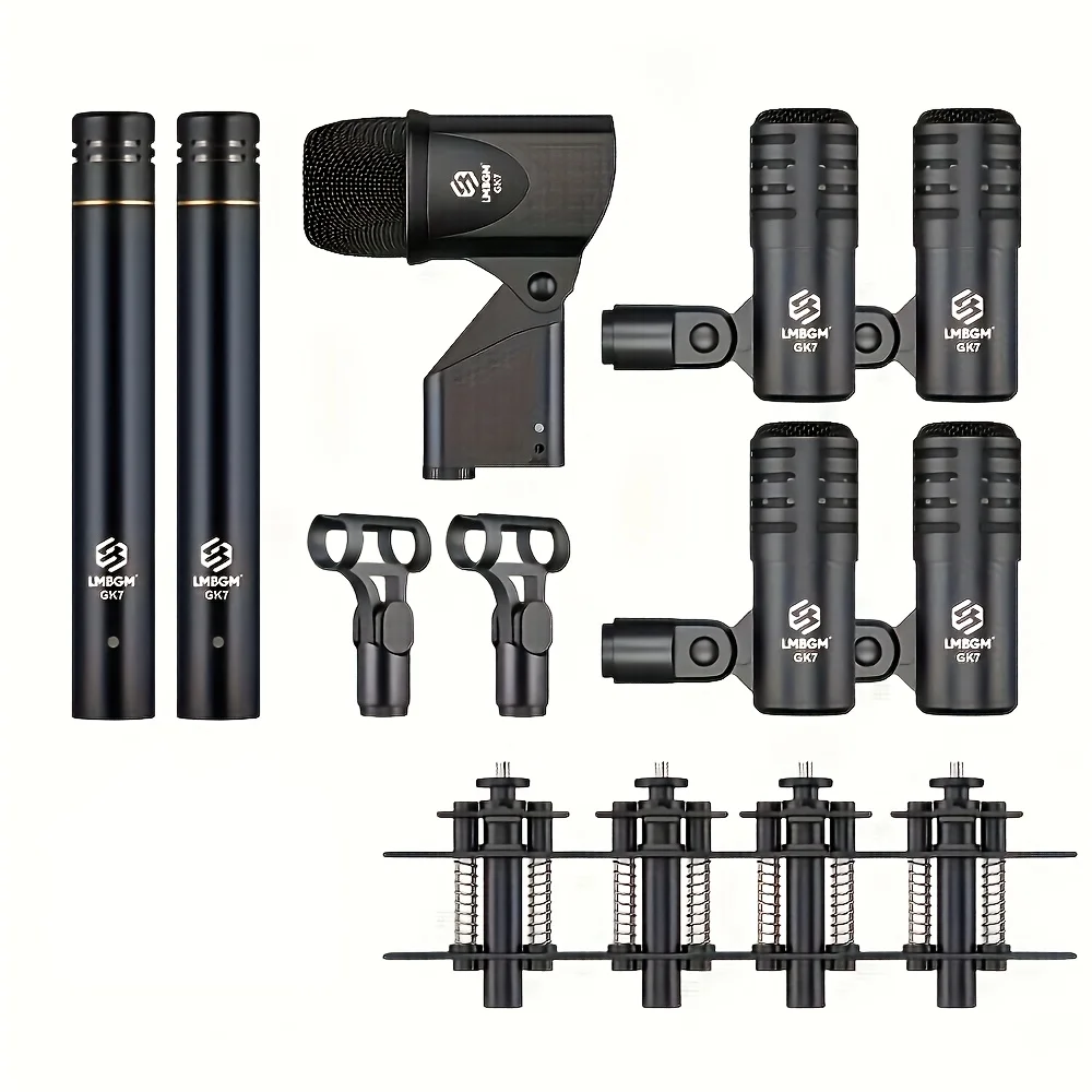 LMBGM-GK7 Drum Microphone Wired Dynamic Microphone Set Snare Drum with Clamp Arm Mount Professional Drum Microphone 7-Piece Set
LMBGM-GK7 Drum Microphone Wired Dynamic Microphone Set Snare Drum with Clamp Arm Mount Professional Drum Microphone 7-Piece Set