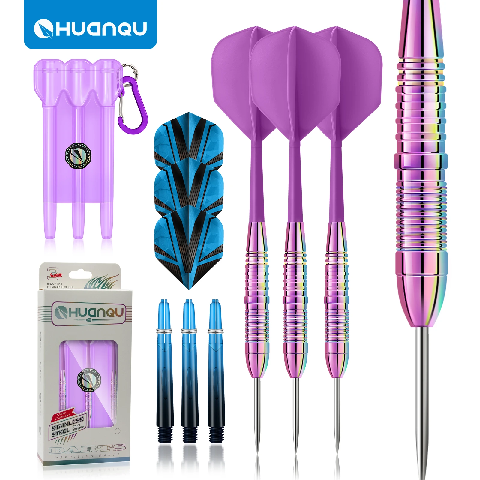 Huanqu Professional Stainless Steel Dart Set with Colorful Dart Barrels and Integrated Flight Wings, Includes 3 Gradient Dart Shafts and 3 Laser Dart Flights, Comes with a Dart Storage Box, Ideal for Bar and Family Gatherings, Precision Throwing, Perfect
Huanqu Professional Stainless Steel Dart Set with Colorful Dart Barrels and Integrated Flight Wings, Includes 3 Gradient Dart Shafts and 3 Laser Dart Flights, Comes with a Dart Storage Box, Ideal for Bar and Family Gatherings, Precision Throwing, Perfect